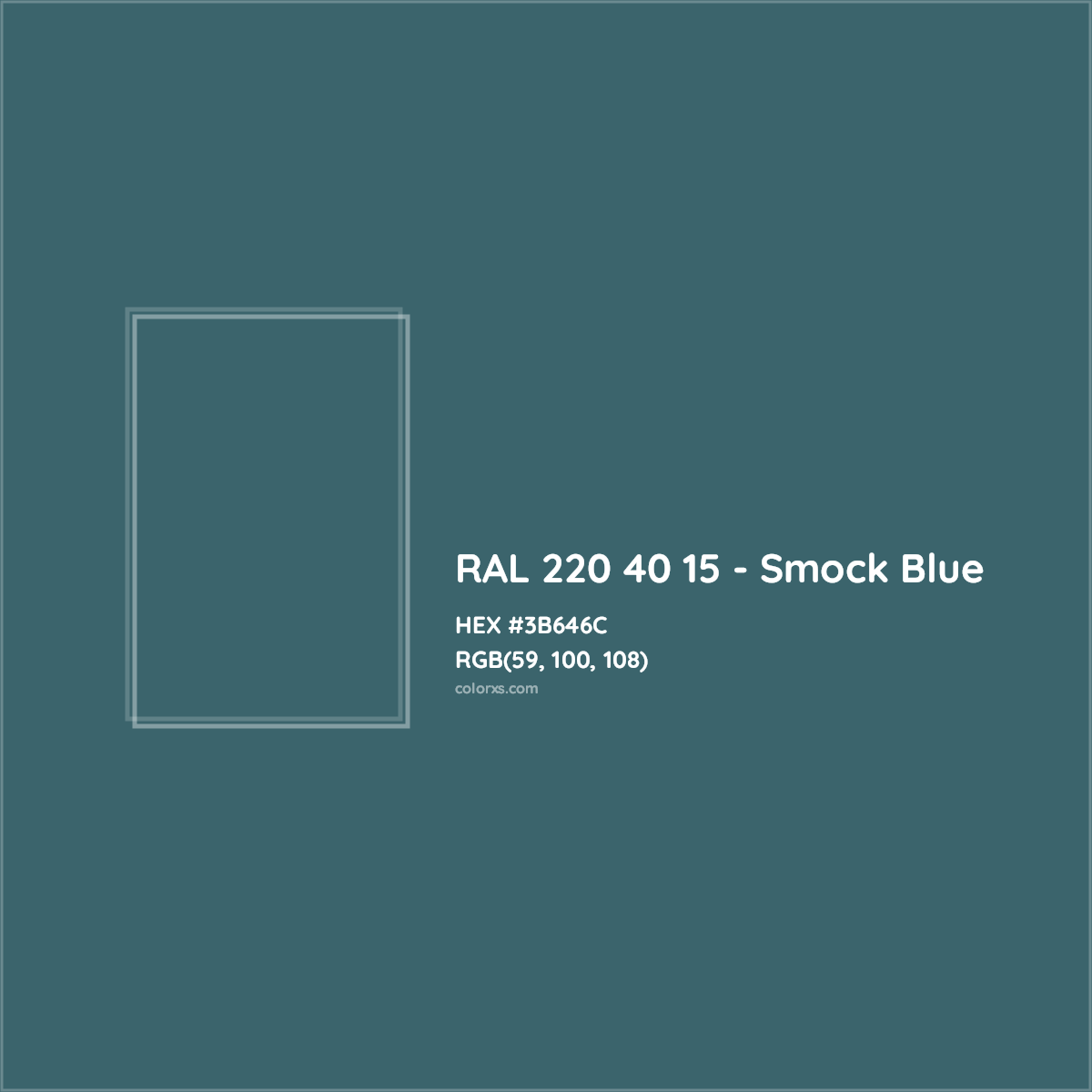 HEX #3B646C RAL 220 40 15 - Smock Blue CMS RAL Design - Color Code