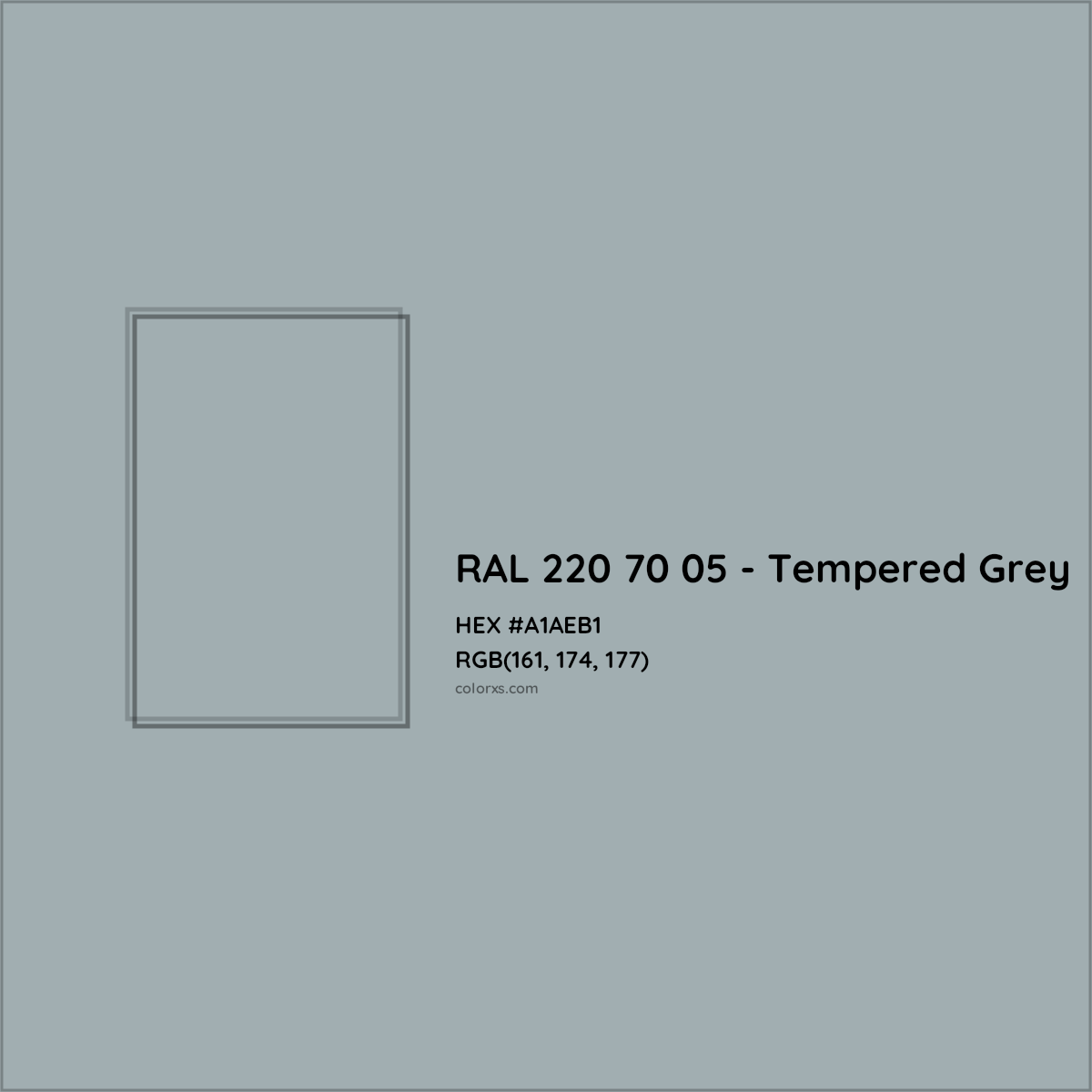 HEX #A1AEB1 RAL 220 70 05 - Tempered Grey CMS RAL Design - Color Code