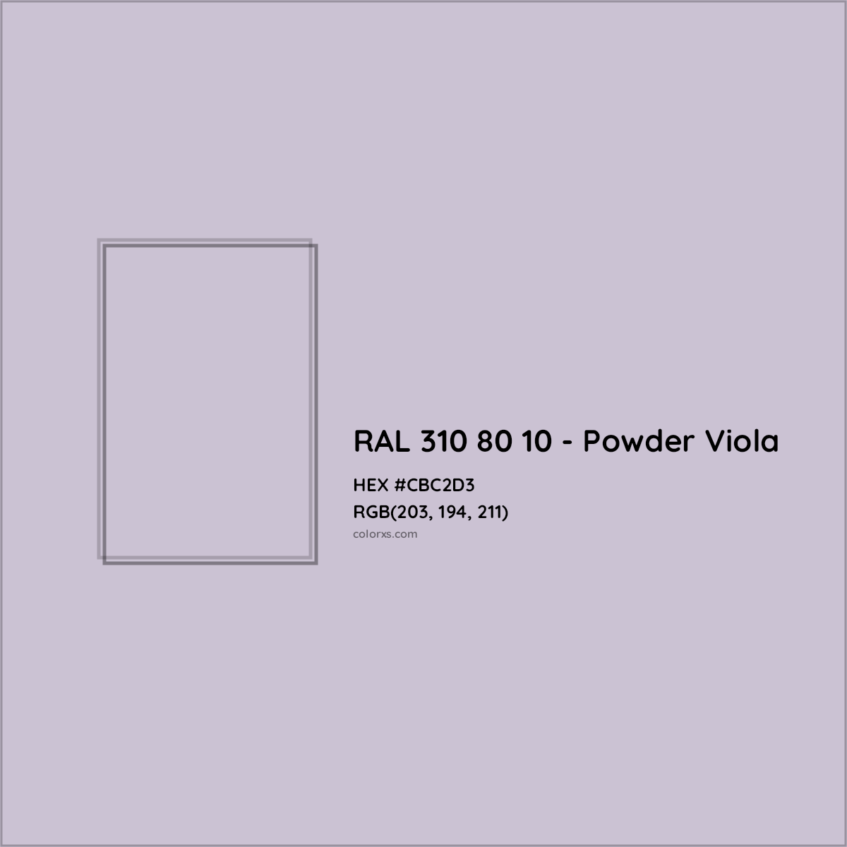 HEX #CBC2D3 RAL 310 80 10 - Powder Viola CMS RAL Design - Color Code