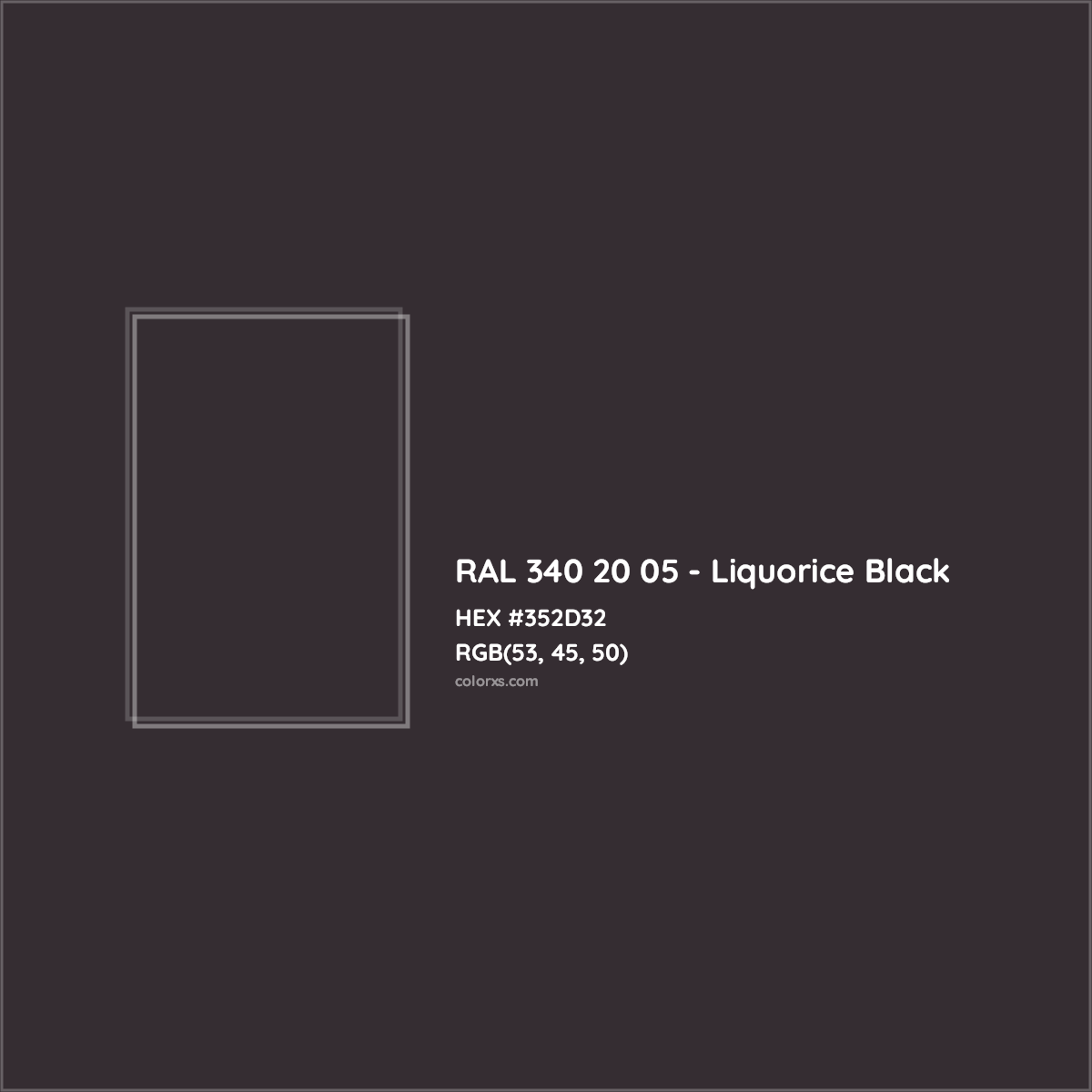 HEX #352D32 RAL 340 20 05 - Liquorice Black CMS RAL Design - Color Code