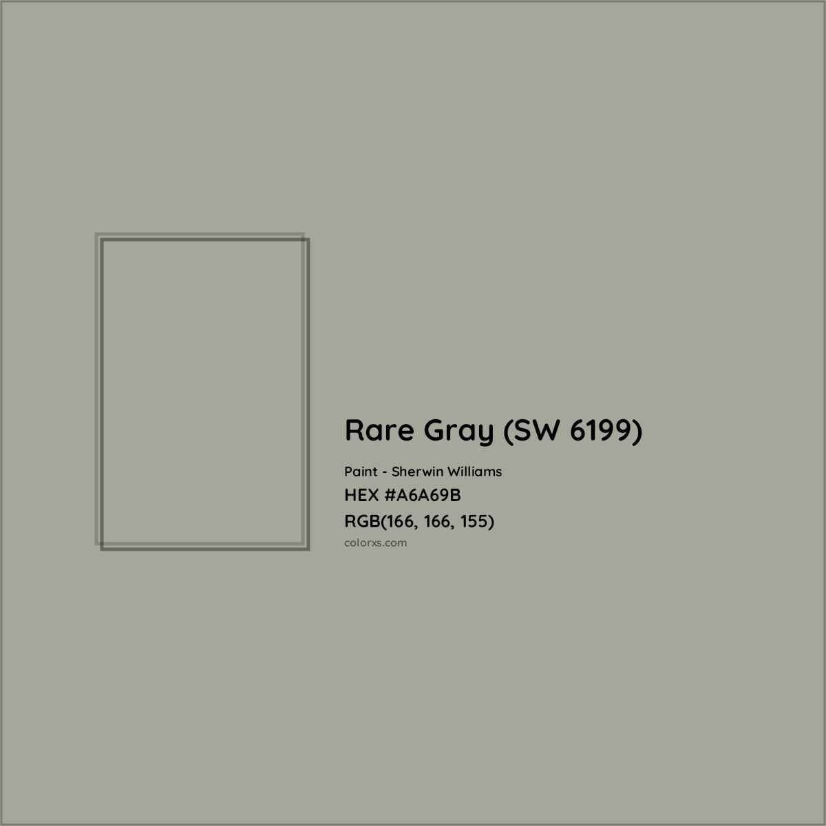 Rare Gray (SW 6199) Complementary or Opposite Color Name and Code (#A6A69B)  