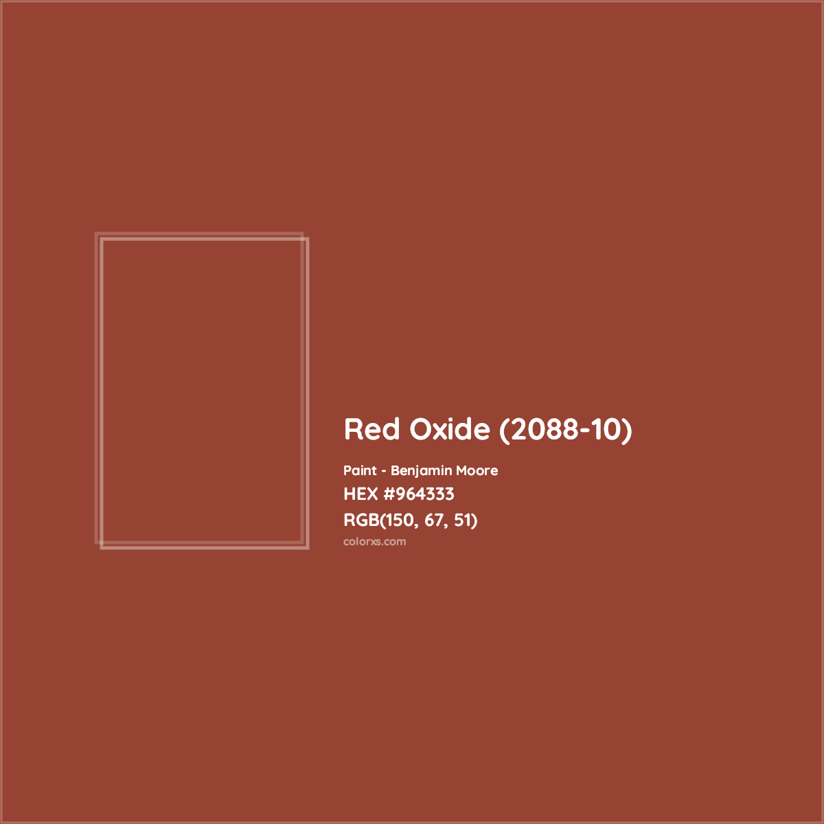 Benjamin Moore Red Oxide 2088 10 Paint Color Codes Similar Paints 