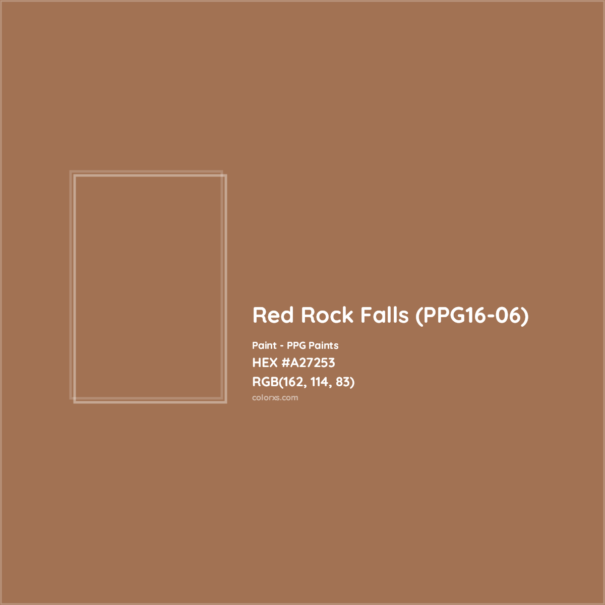 HEX #A27253 Red Rock Falls (PPG16-06) Paint PPG Paints - Color Code