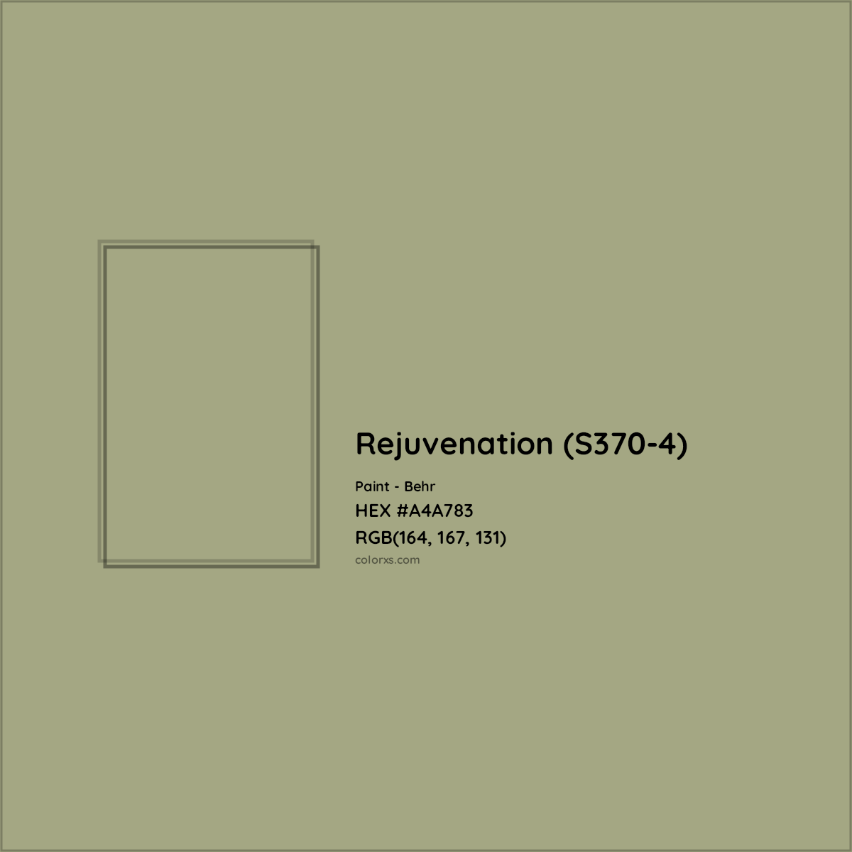 HEX #A4A783 Rejuvenation (S370-4) Paint Behr - Color Code