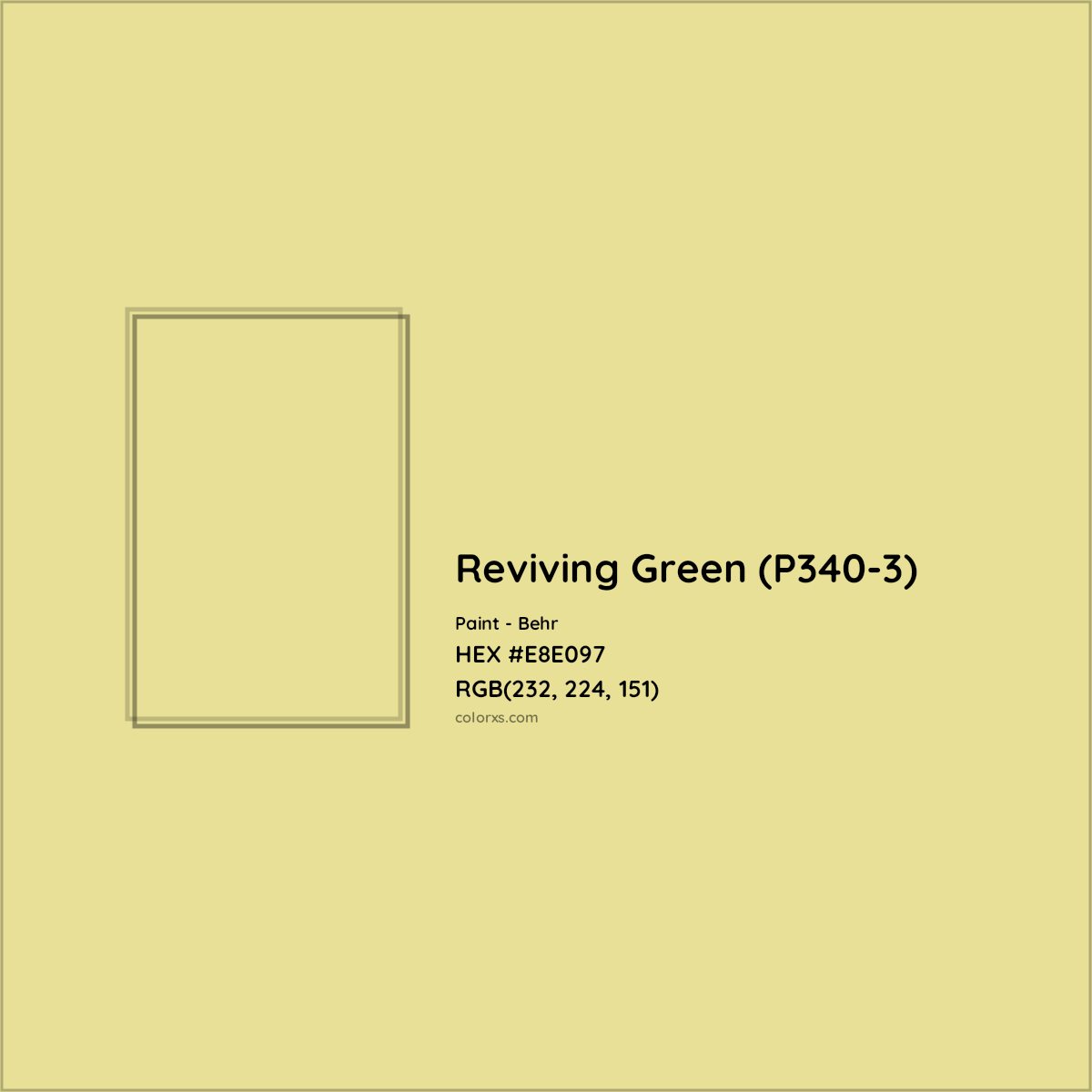 HEX #E8E097 Reviving Green (P340-3) Paint Behr - Color Code