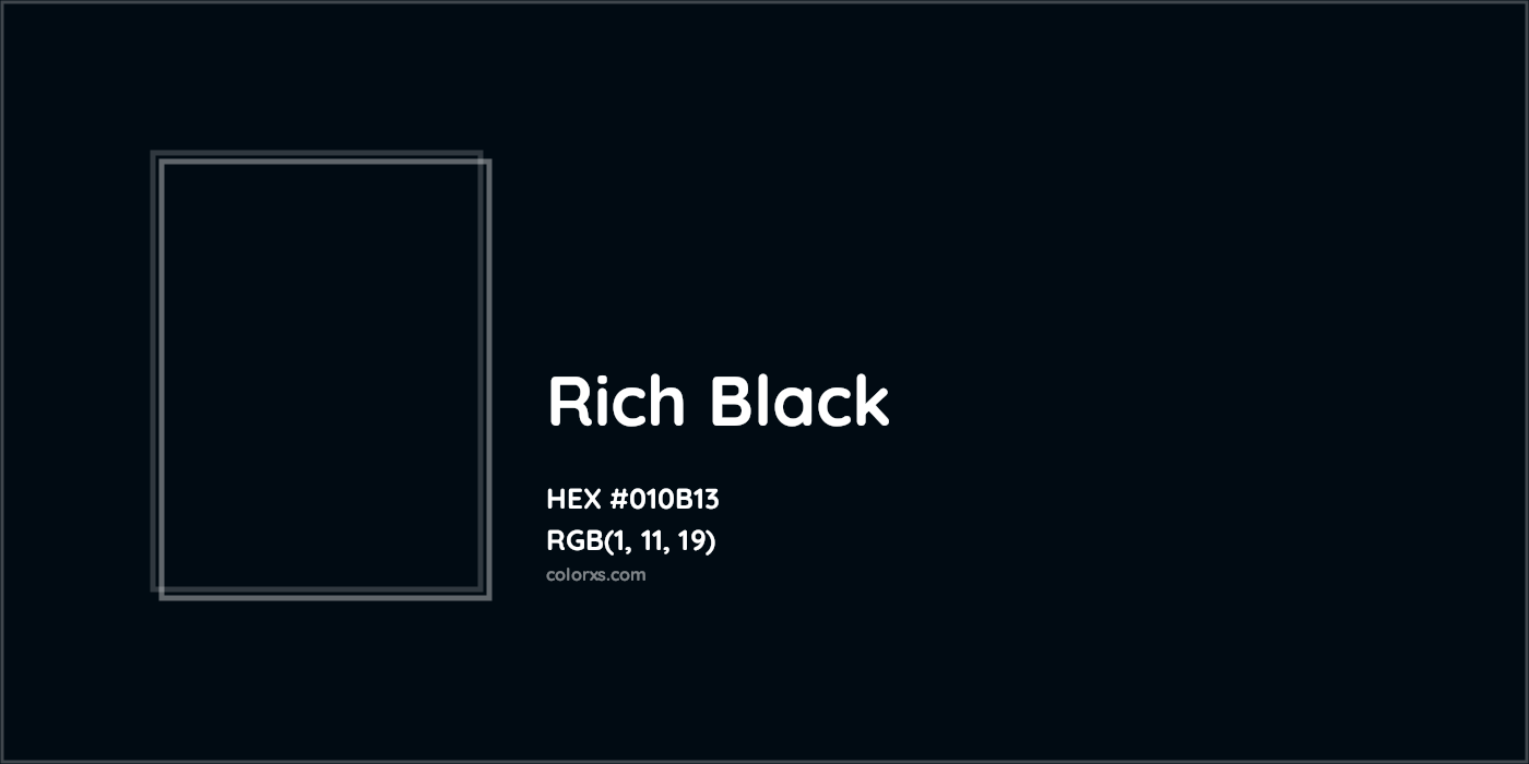 HEX #010B13 Rich Black Color - Color Code