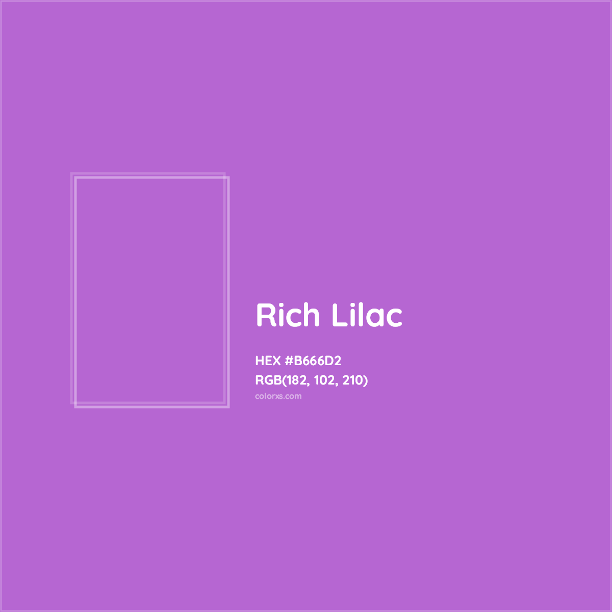 HEX #B666D2 Rich Lilac Color - Color Code