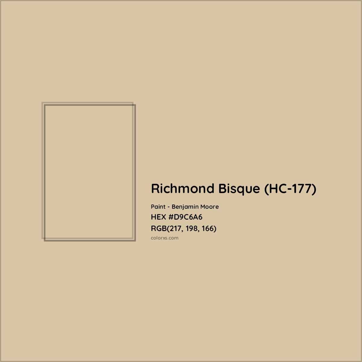 HEX #D9C6A6 Richmond Bisque (HC-177) Paint Benjamin Moore - Color Code