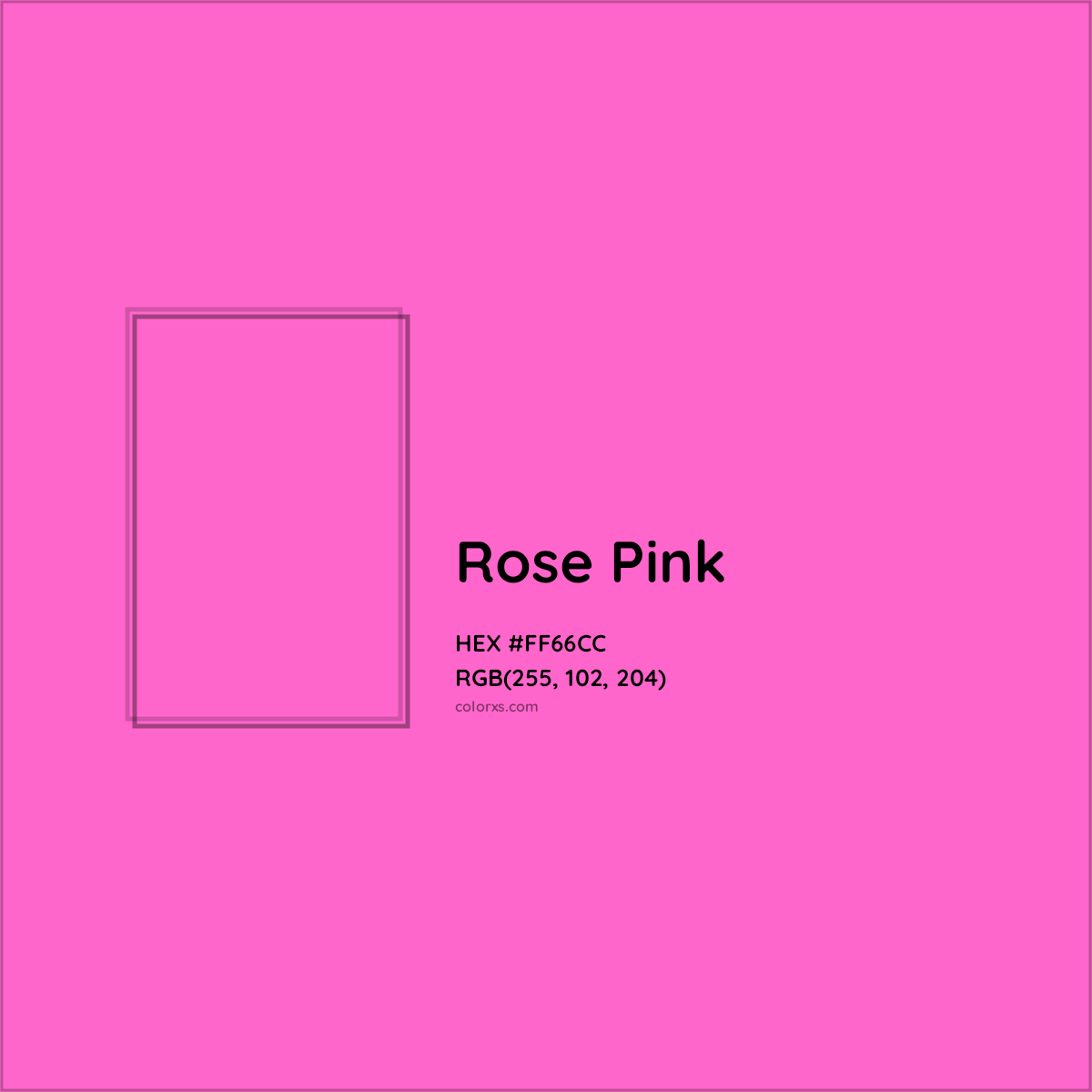 HEX #FF66CC Rose Pink Color - Color Code