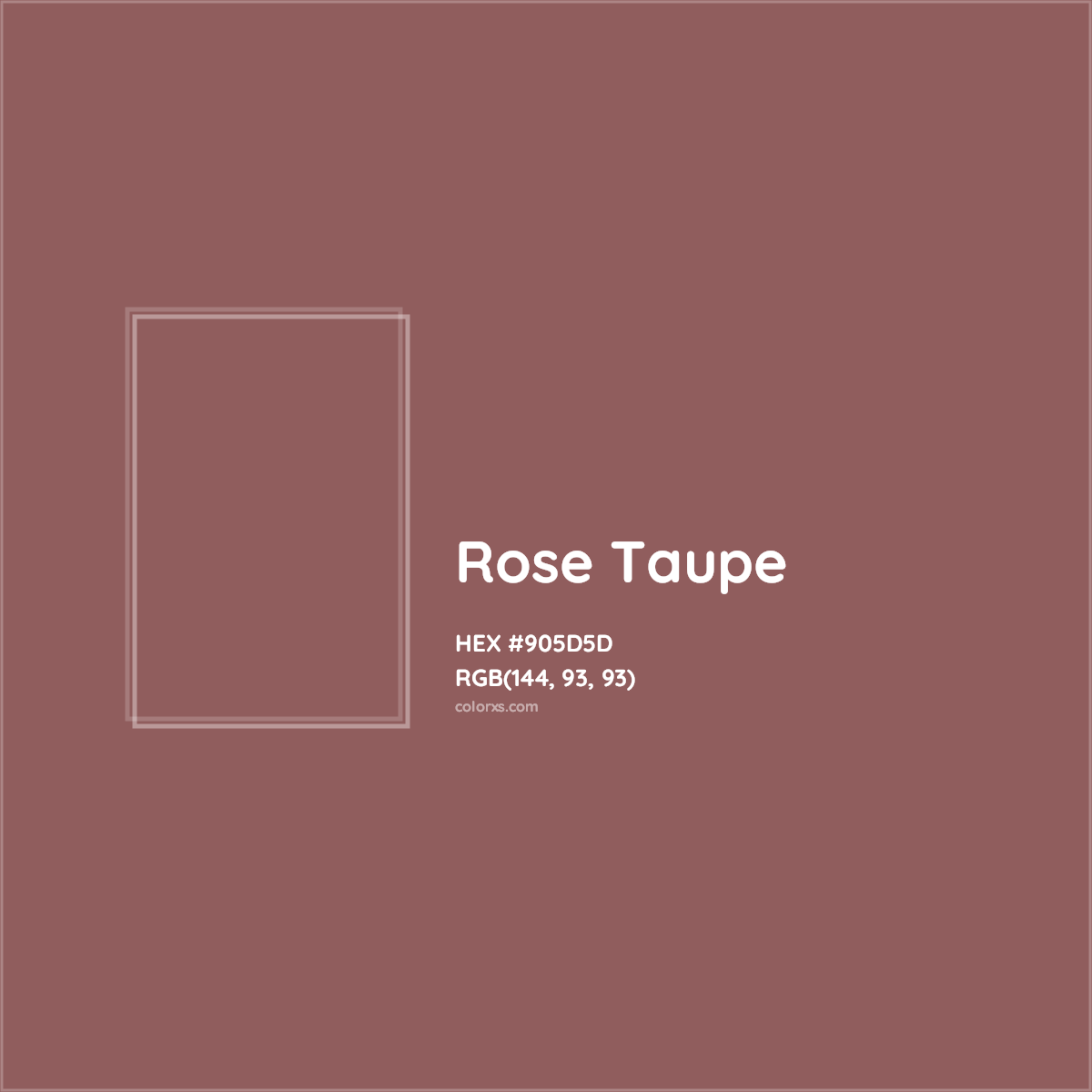 HEX #905D5D Rose Taupe Color - Color Code