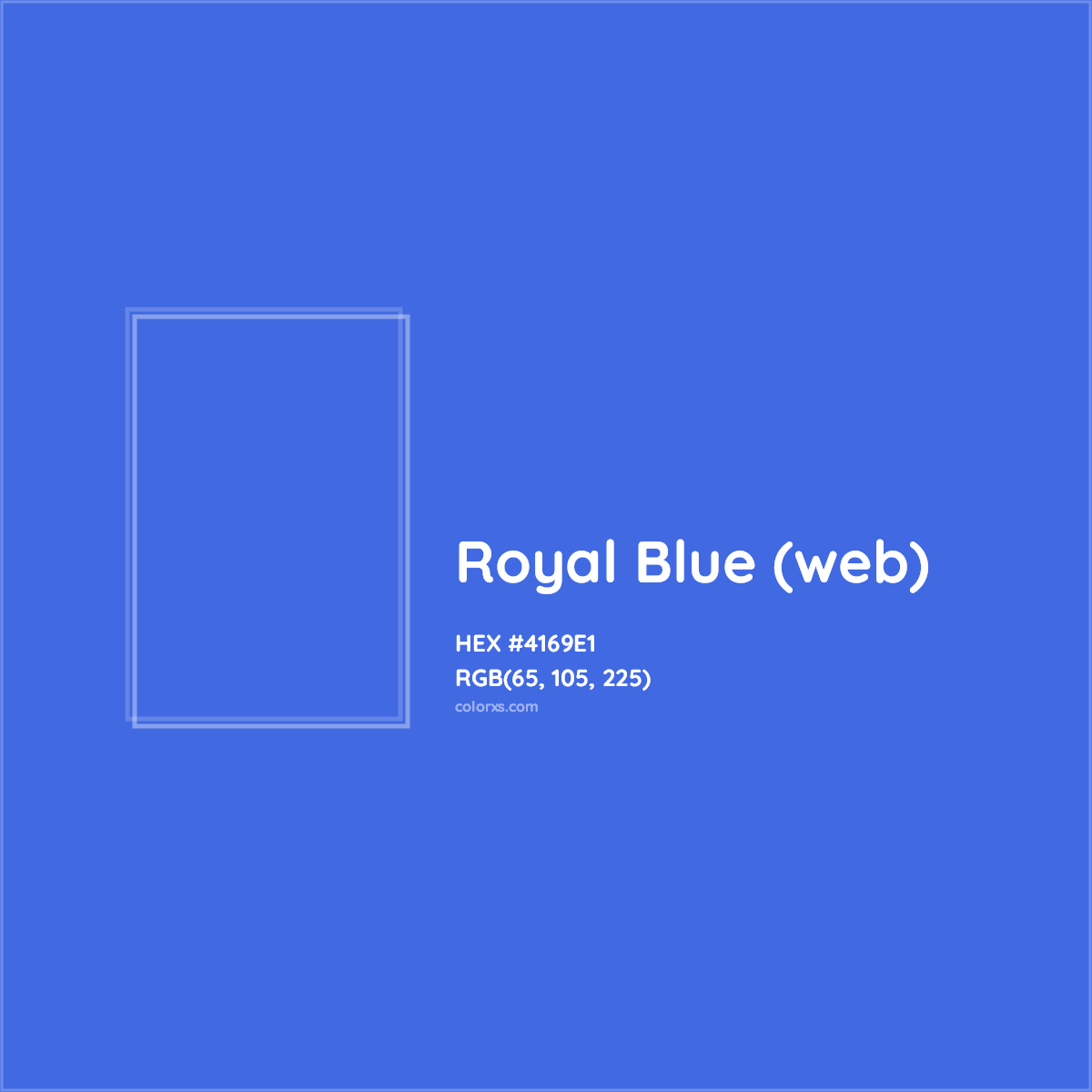 HEX #4169E1 Royal Blue (web) Color - Color Code