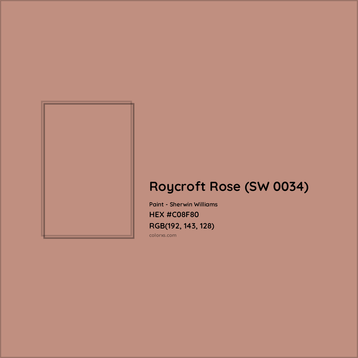 HEX #C08F80 Roycroft Rose (SW 0034) Paint Sherwin Williams - Color Code