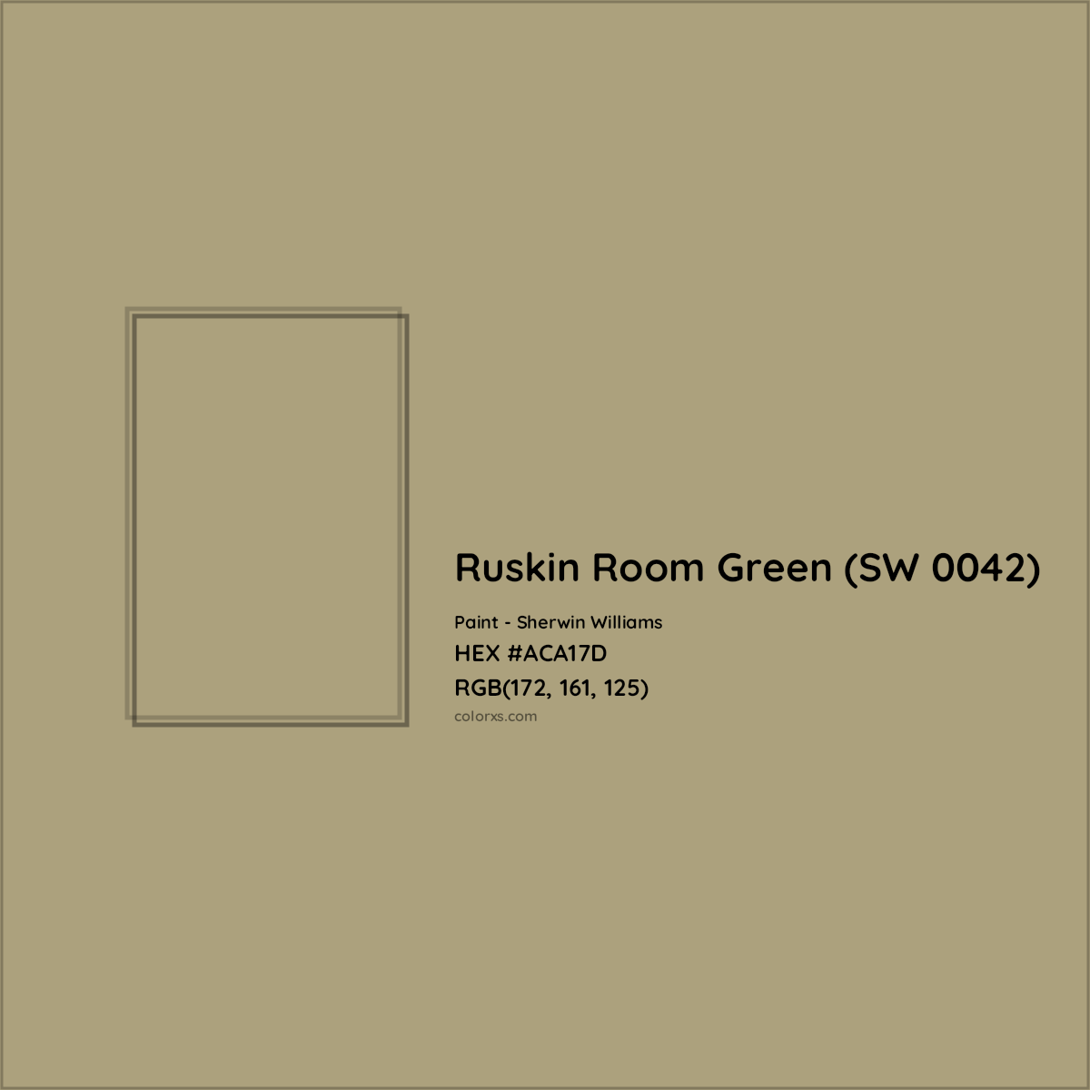 HEX #ACA17D Ruskin Room Green (SW 0042) Paint Sherwin Williams - Color Code