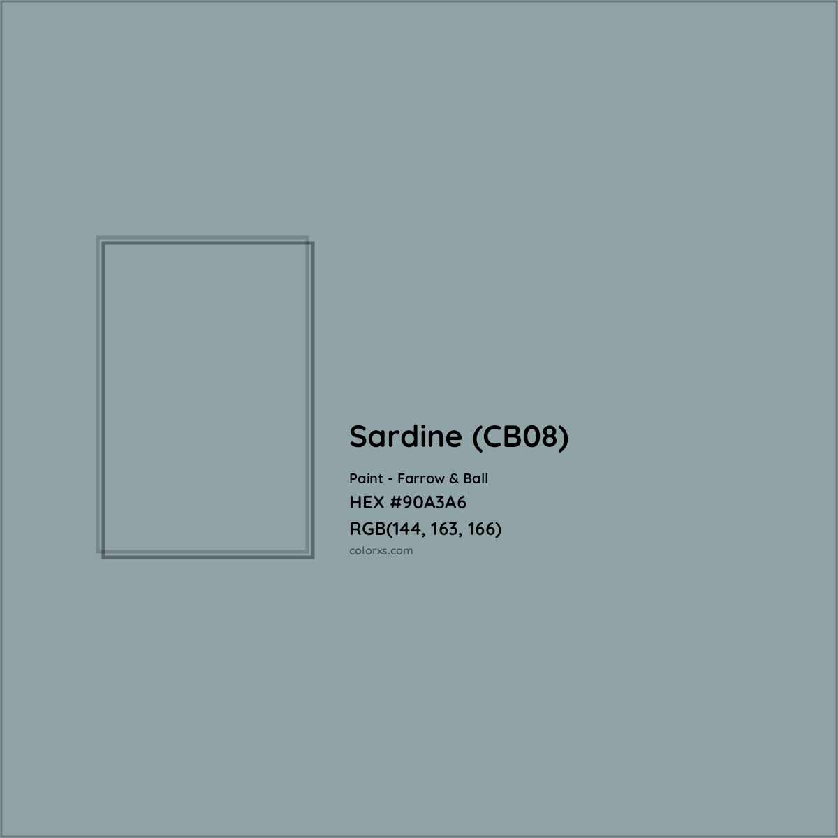 HEX #90A3A6 Sardine (CB08) Paint Farrow & Ball - Color Code