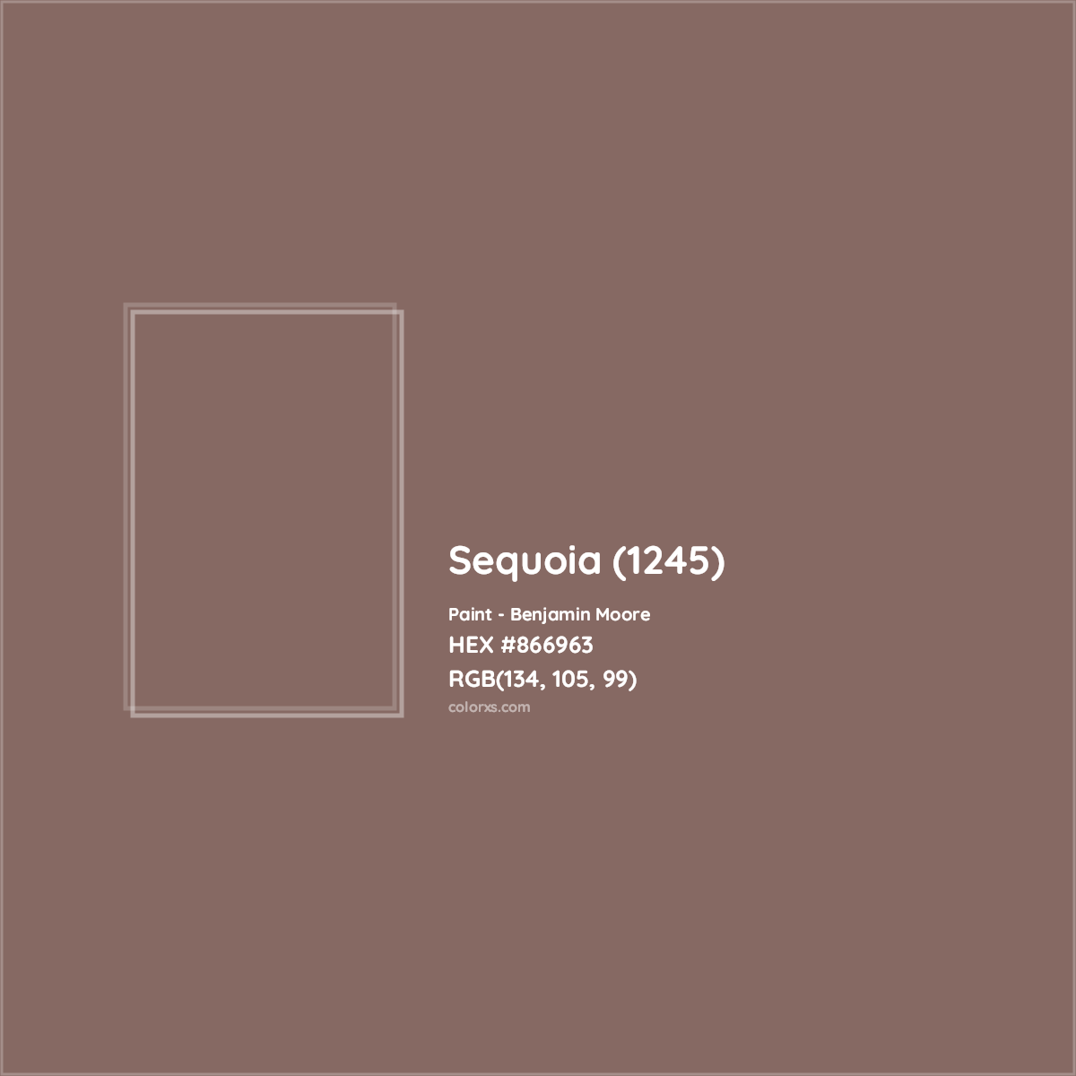 HEX #866963 Sequoia (1245) Paint Benjamin Moore - Color Code