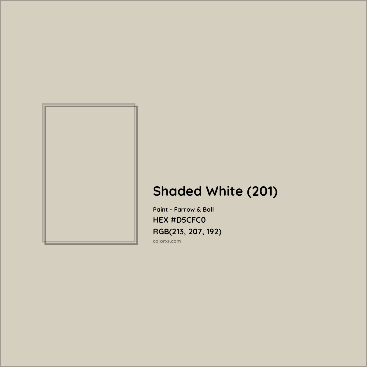 HEX #D5CFC0 Shaded White (201) Paint Farrow & Ball - Color Code