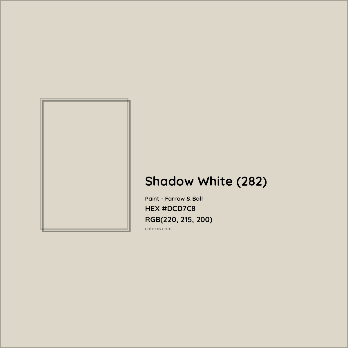 HEX #DCD7C8 Shadow White (282) Paint Farrow & Ball - Color Code