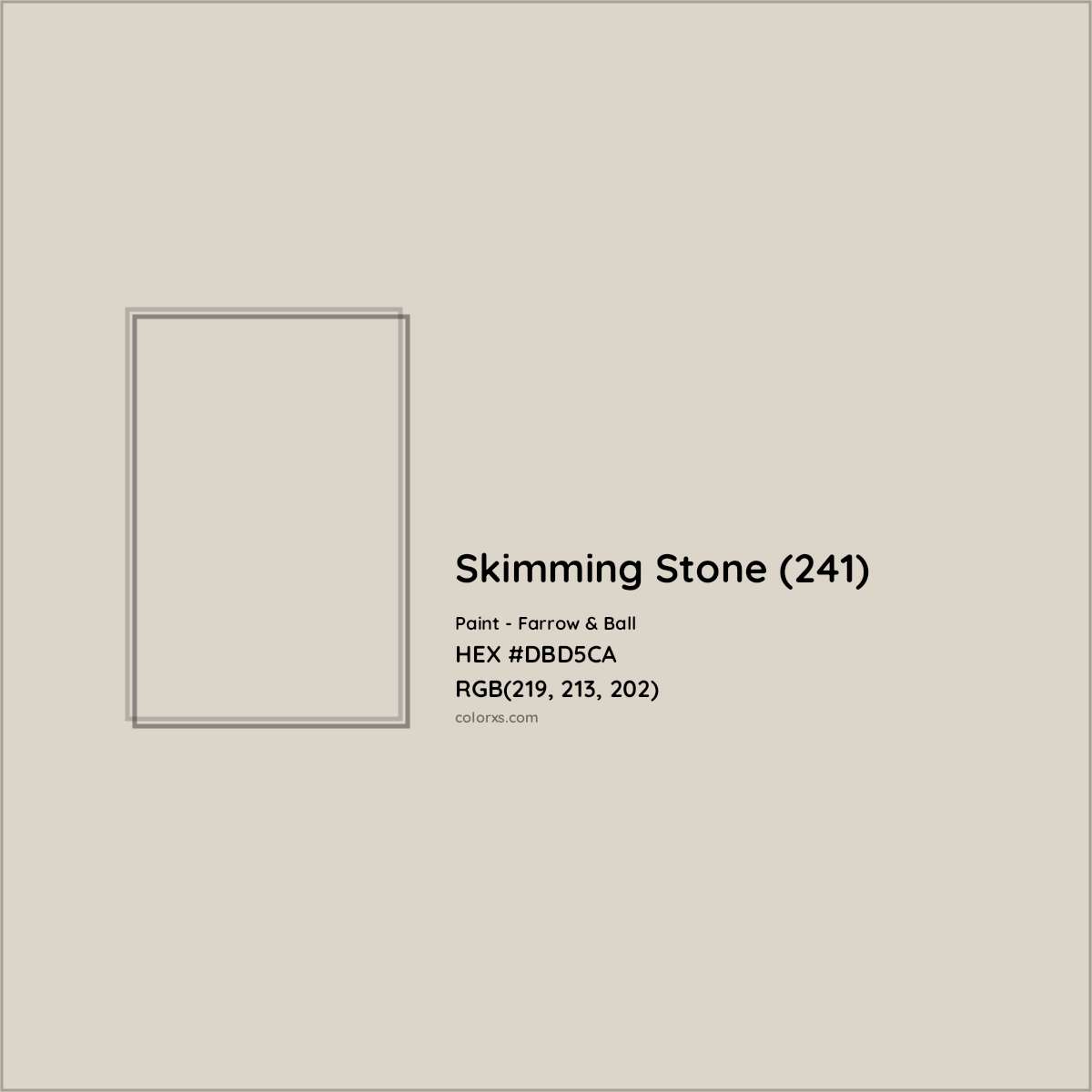 HEX #DBD5CA Skimming Stone (241) Paint Farrow & Ball - Color Code