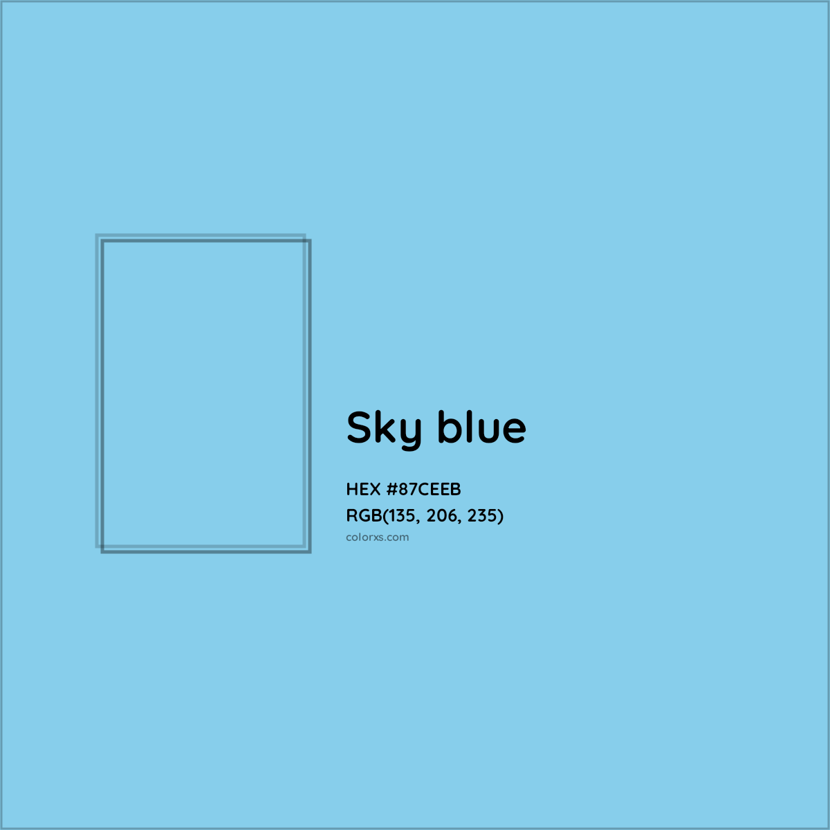 Sky Blue Complementary Or Opposite Color Name And Code 87CEEB 