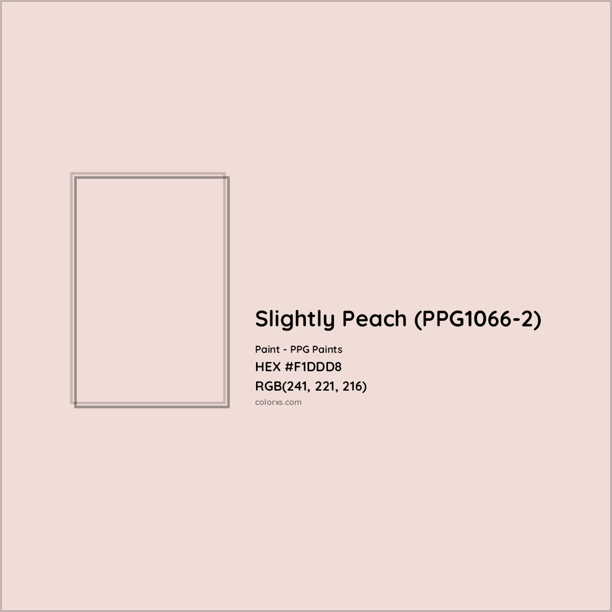 HEX #F1DDD8 Slightly Peach (PPG1066-2) Paint PPG Paints - Color Code