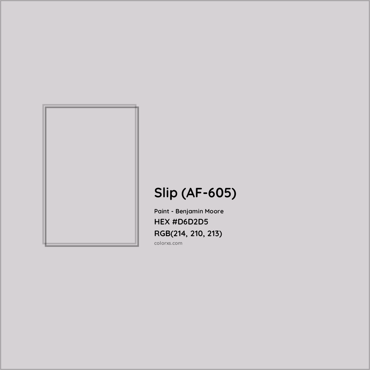 HEX #D6D2D5 Slip (AF-605) Paint Benjamin Moore - Color Code