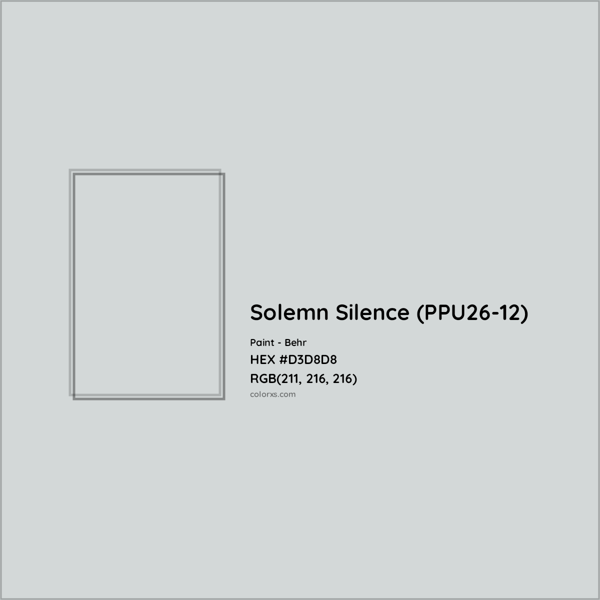 HEX #D3D8D8 Solemn Silence (PPU26-12) Paint Behr - Color Code