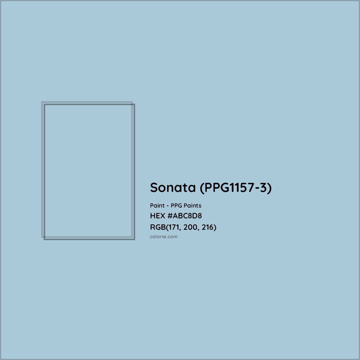 HEX #ABC8D8 Sonata (PPG1157-3) Paint PPG Paints - Color Code
