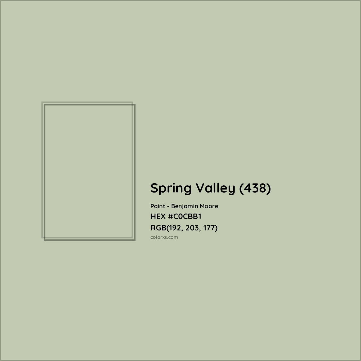 HEX #C0CBB1 Spring Valley (438) Paint Benjamin Moore - Color Code