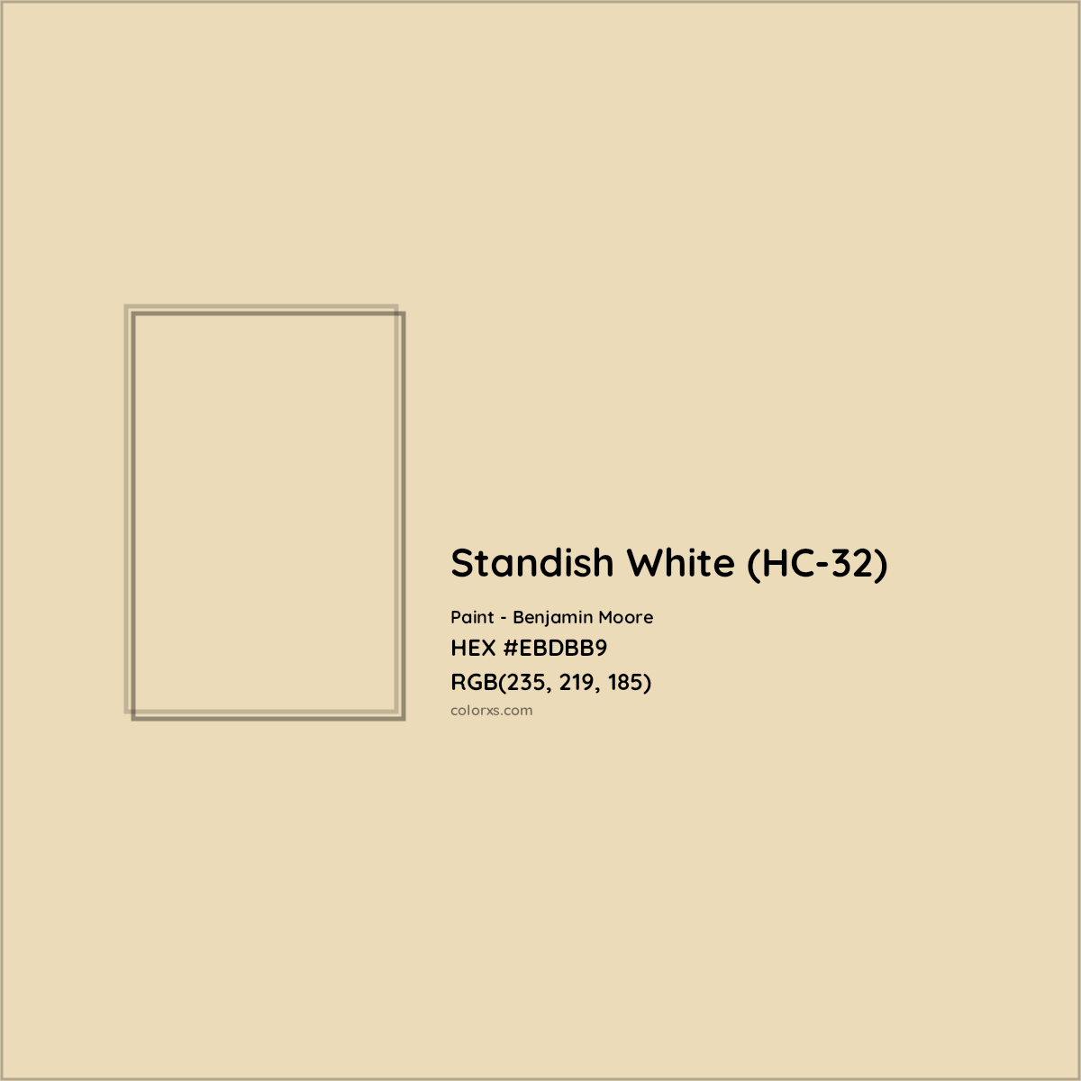 HEX #EBDBB9 Standish White (HC-32) Paint Benjamin Moore - Color Code