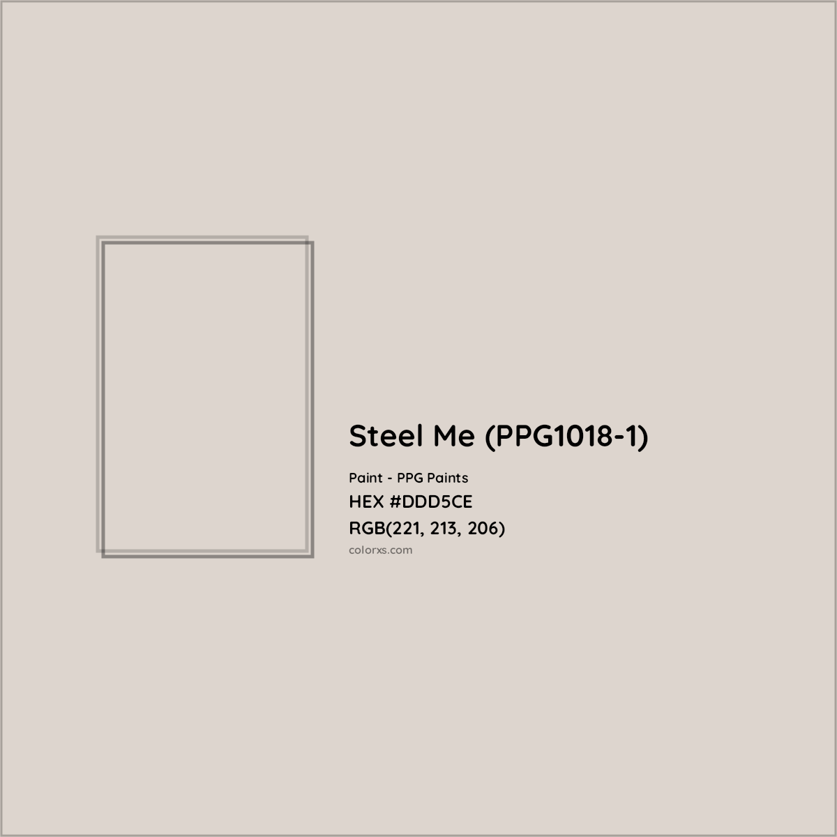 HEX #DDD5CE Steel Me (PPG1018-1) Paint PPG Paints - Color Code