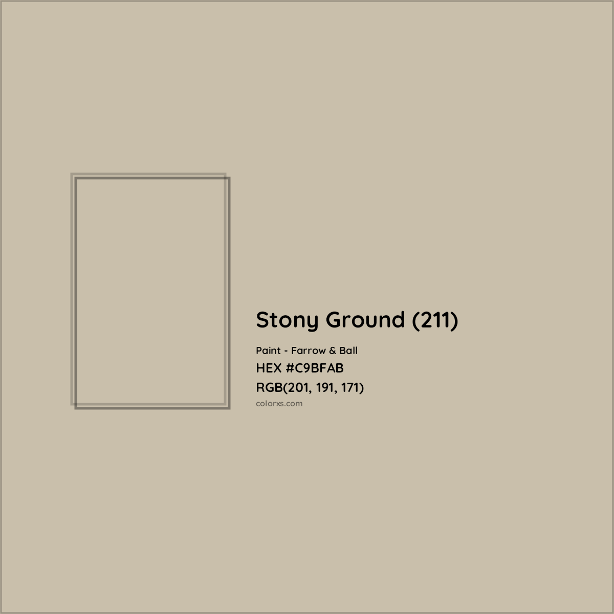 HEX #C9BFAB Stony Ground (211) Paint Farrow & Ball - Color Code