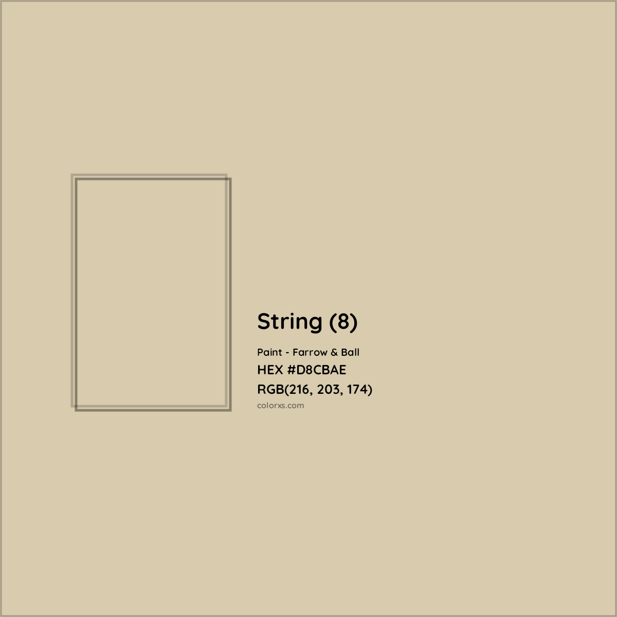 HEX #D8CBAE String (8) Paint Farrow & Ball - Color Code