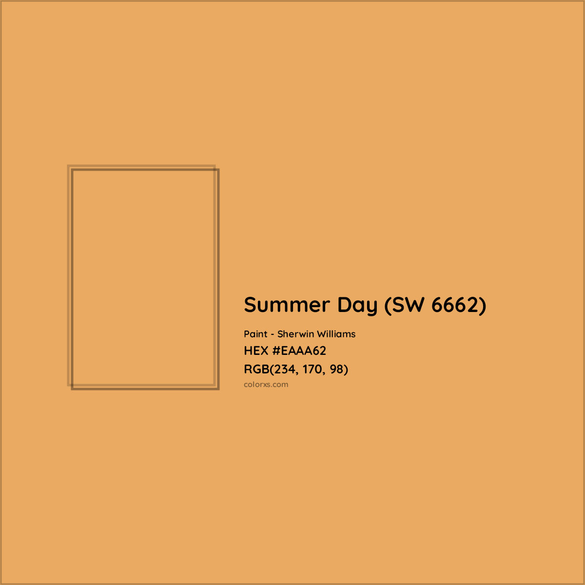 HEX #EAAA62 Summer Day (SW 6662) Paint Sherwin Williams - Color Code