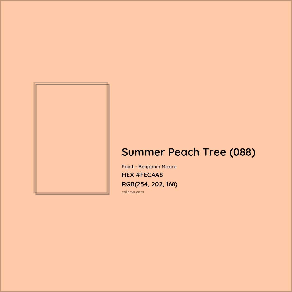 HEX #FECAA8 Summer Peach Tree (088) Paint Benjamin Moore - Color Code