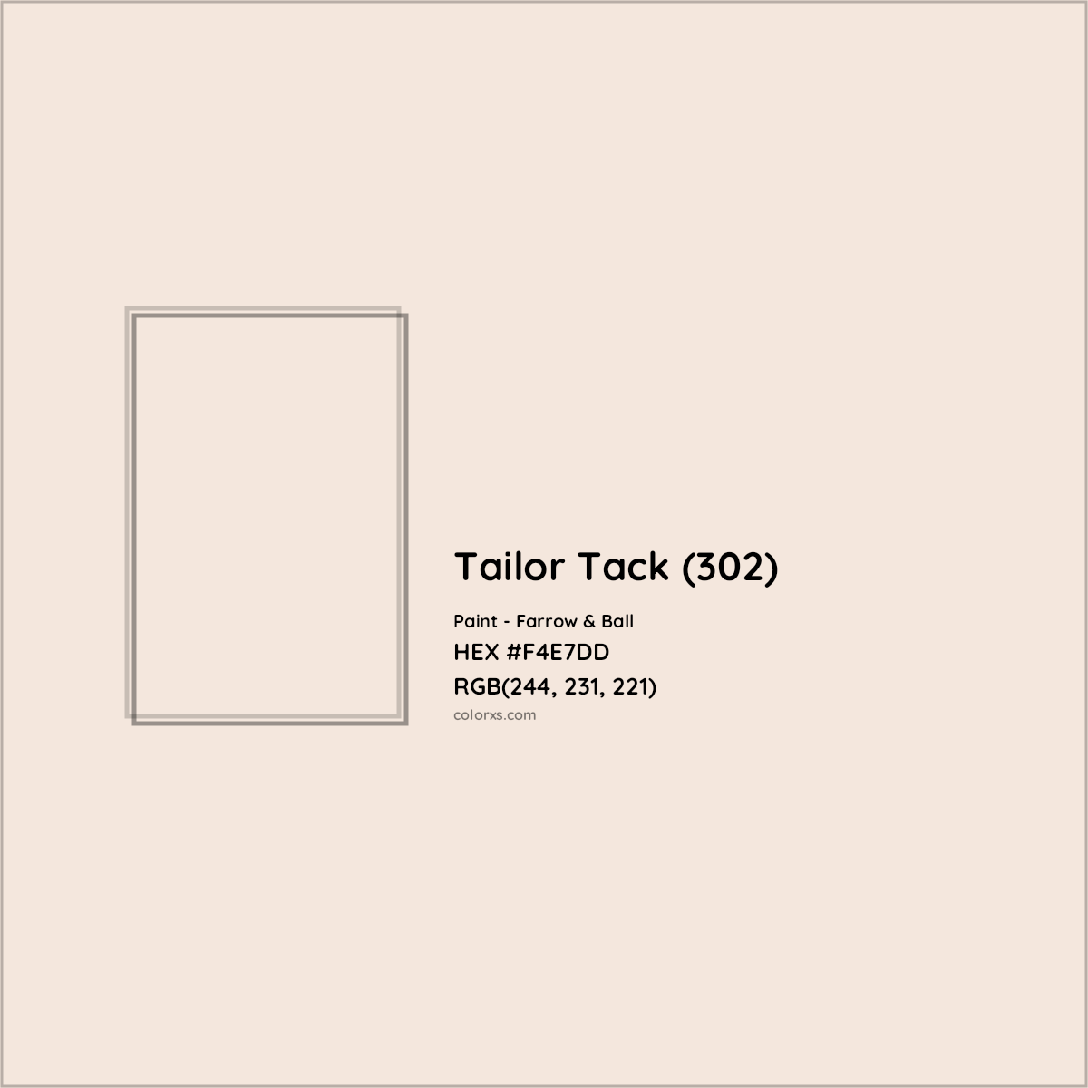 HEX #F4E7DD Tailor Tack (302) Paint Farrow & Ball - Color Code