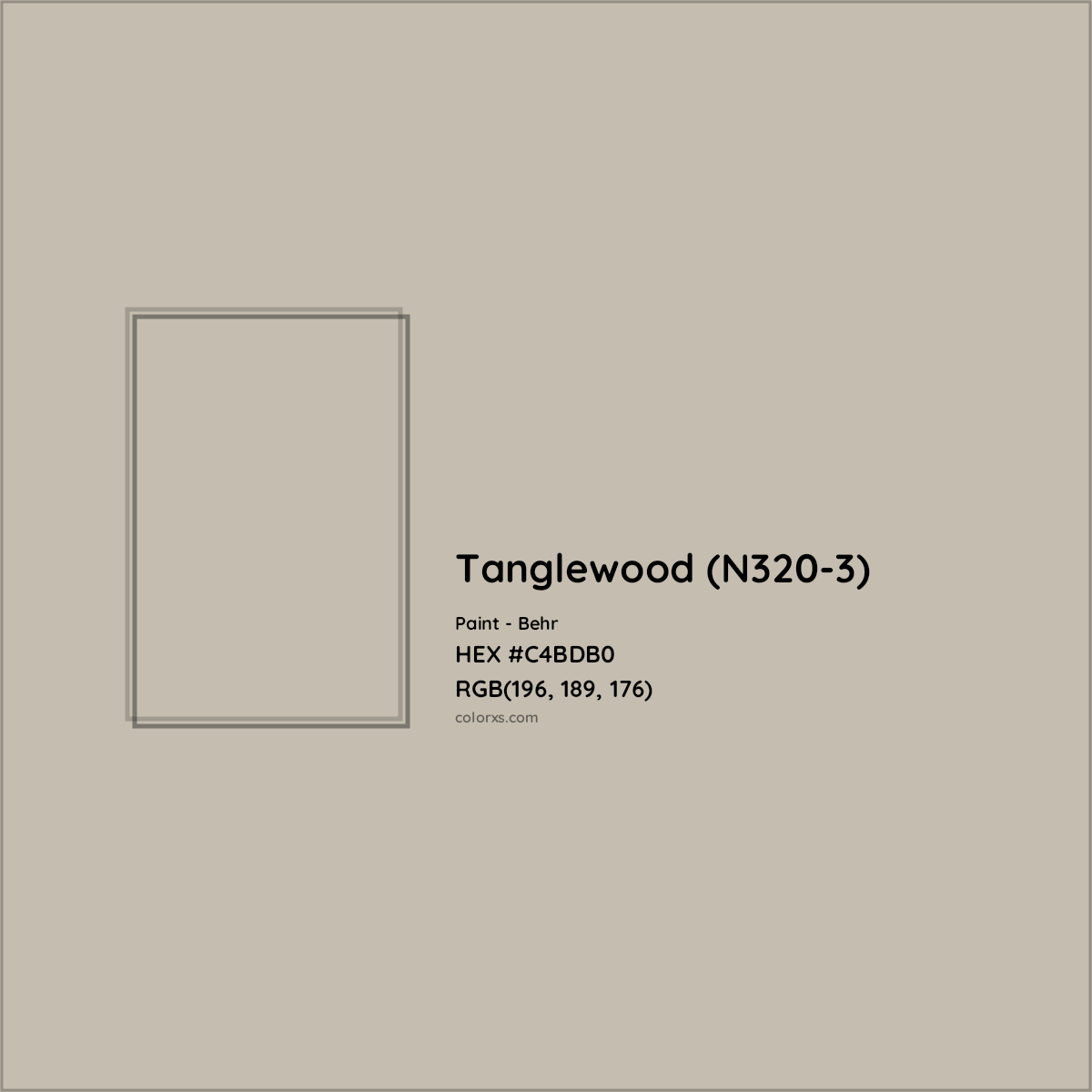 HEX #C4BDB0 Tanglewood (N320-3) Paint Behr - Color Code