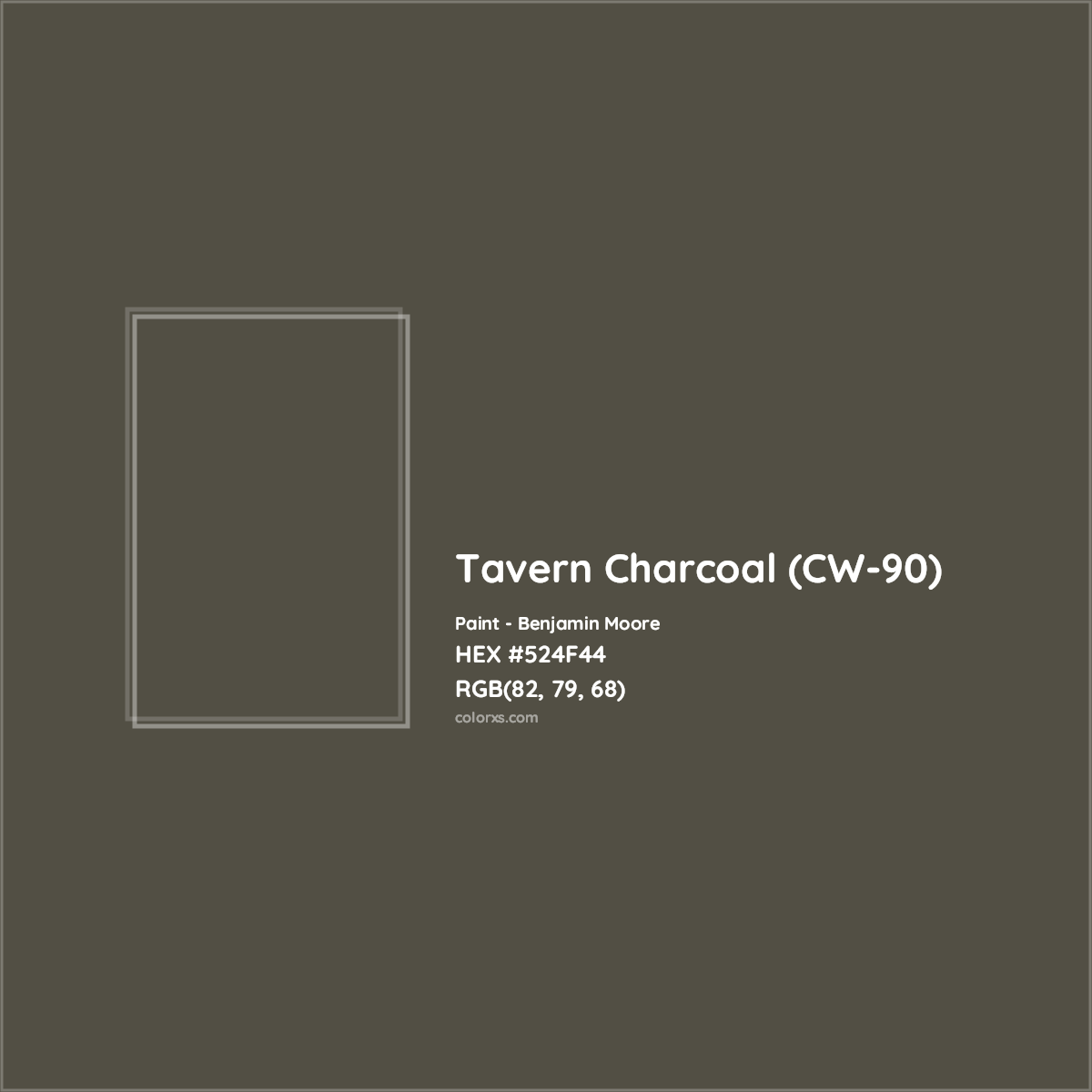 HEX #524F44 Tavern Charcoal (CW-90) Paint Benjamin Moore - Color Code