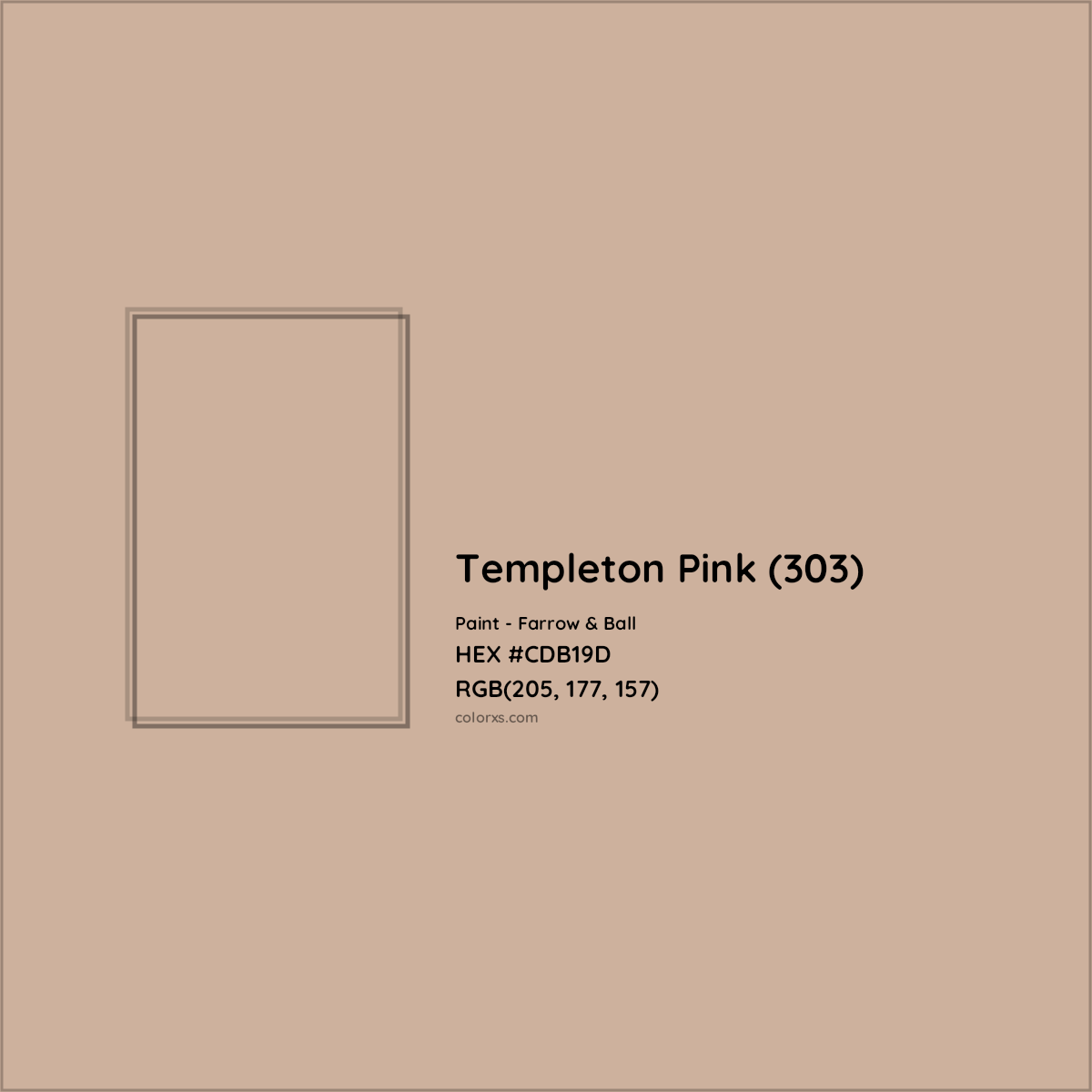 HEX #CDB19D Templeton Pink (303) Paint Farrow & Ball - Color Code