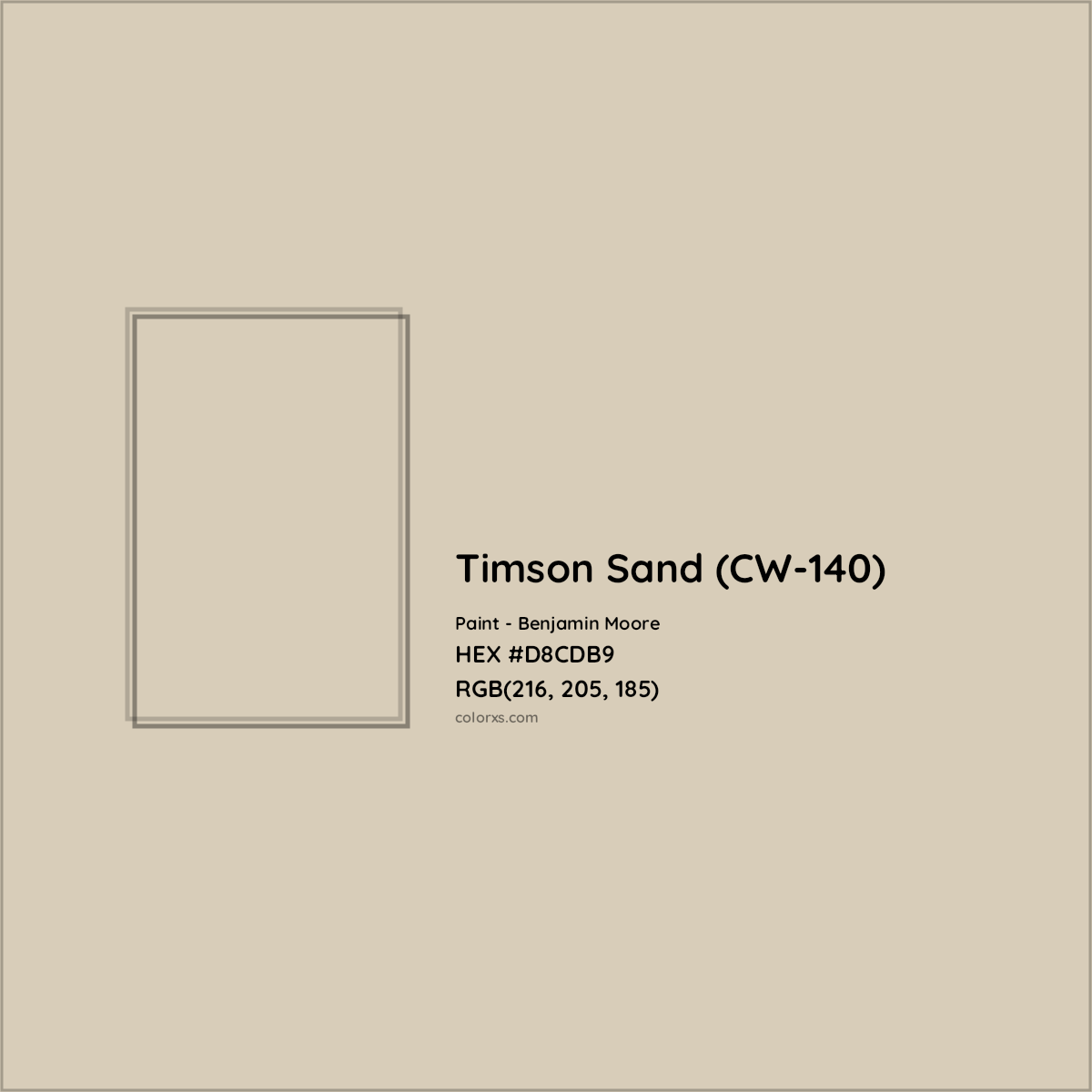 HEX #D8CDB9 Timson Sand (CW-140) Paint Benjamin Moore - Color Code