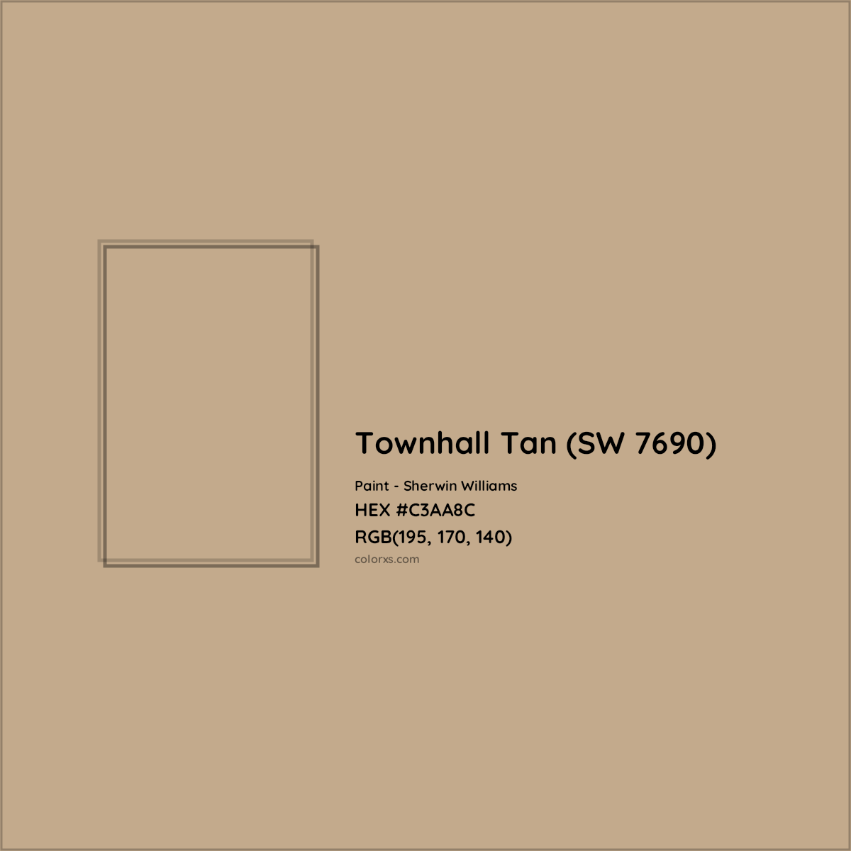 HEX #C3AA8C Townhall Tan (SW 7690) Paint Sherwin Williams - Color Code