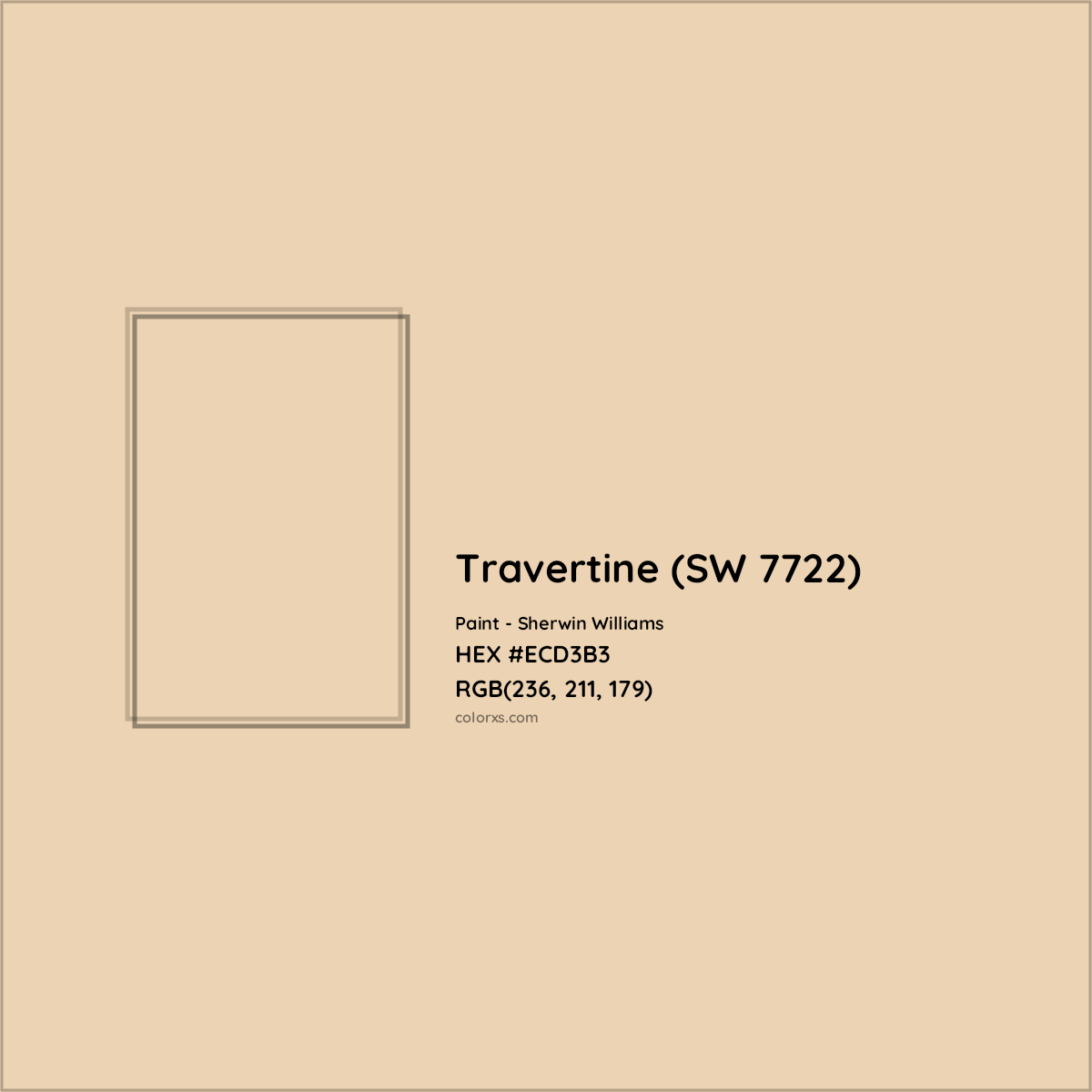 HEX #ECD3B3 Travertine (SW 7722) Paint Sherwin Williams - Color Code