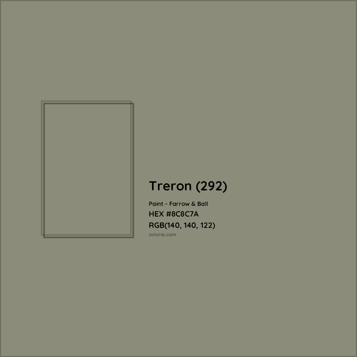 HEX #8C8C7A Treron (292) Paint Farrow & Ball - Color Code