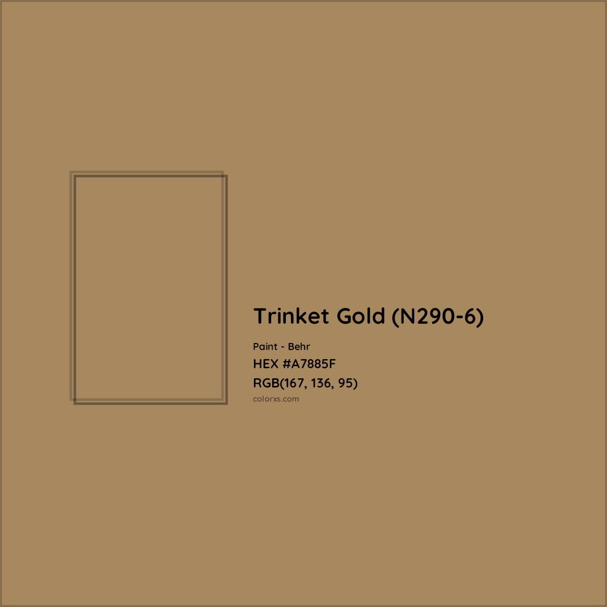 HEX #A7885F Trinket Gold (N290-6) Paint Behr - Color Code