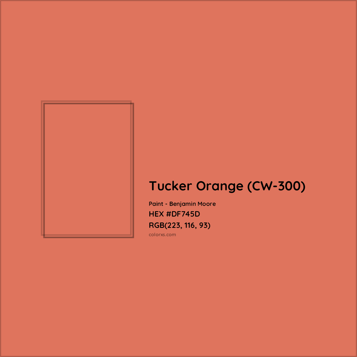 HEX #DF745D Tucker Orange (CW-300) Paint Benjamin Moore - Color Code