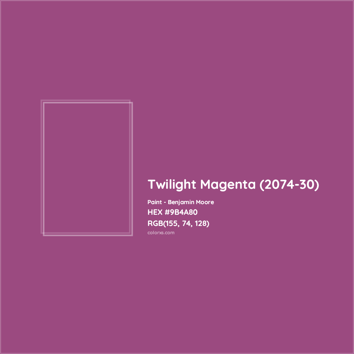 HEX #9B4A80 Twilight Magenta (2074-30) Paint Benjamin Moore - Color Code