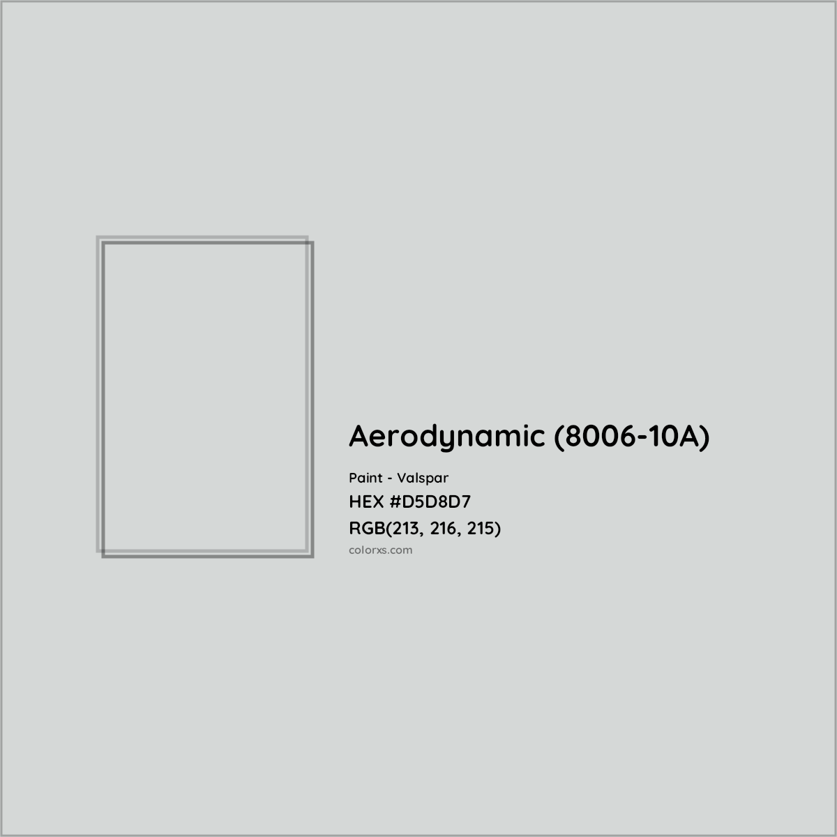 HEX #D5D8D7 Aerodynamic (8006-10A) Paint Valspar - Color Code