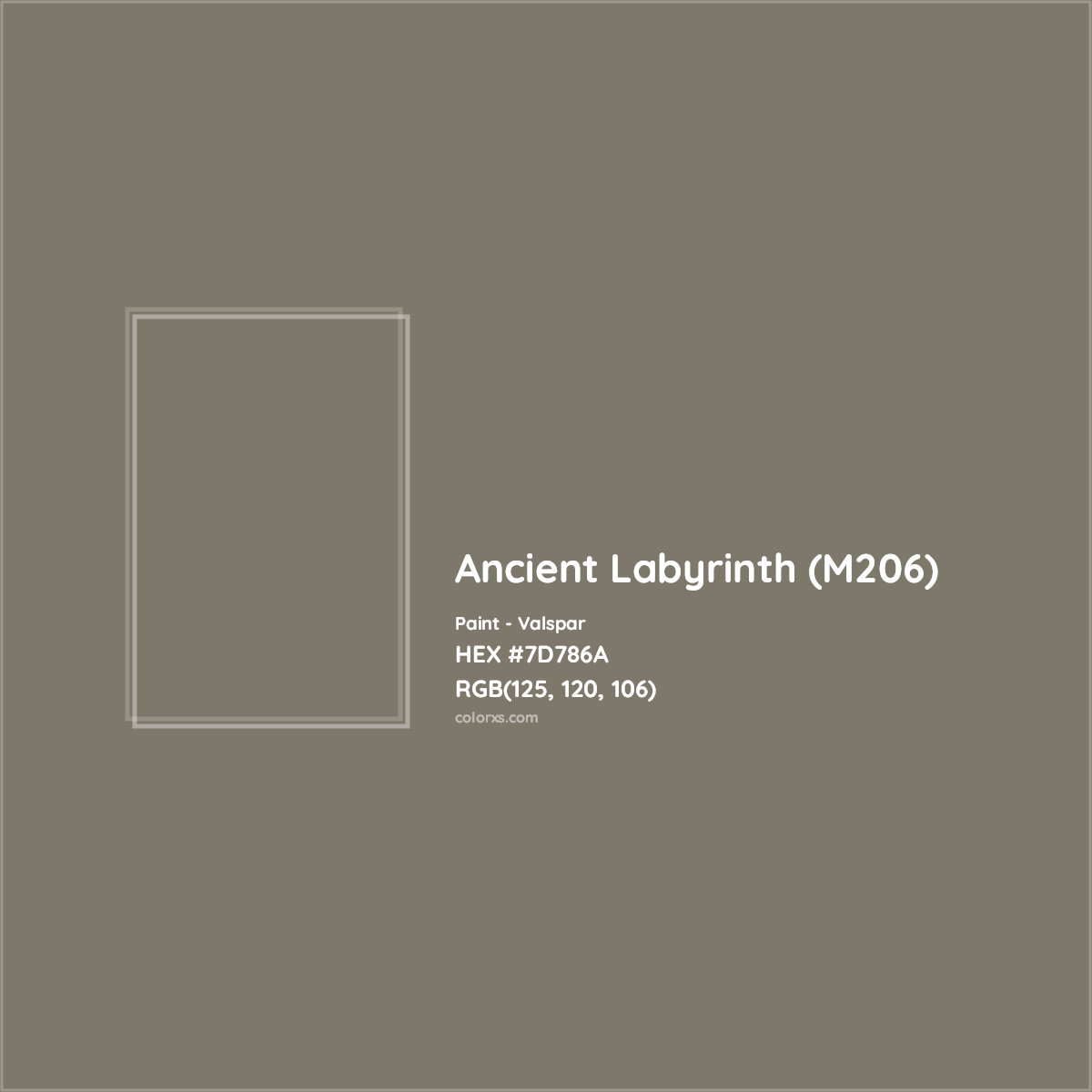 HEX #7D786A Ancient Labyrinth (M206) Paint Valspar - Color Code