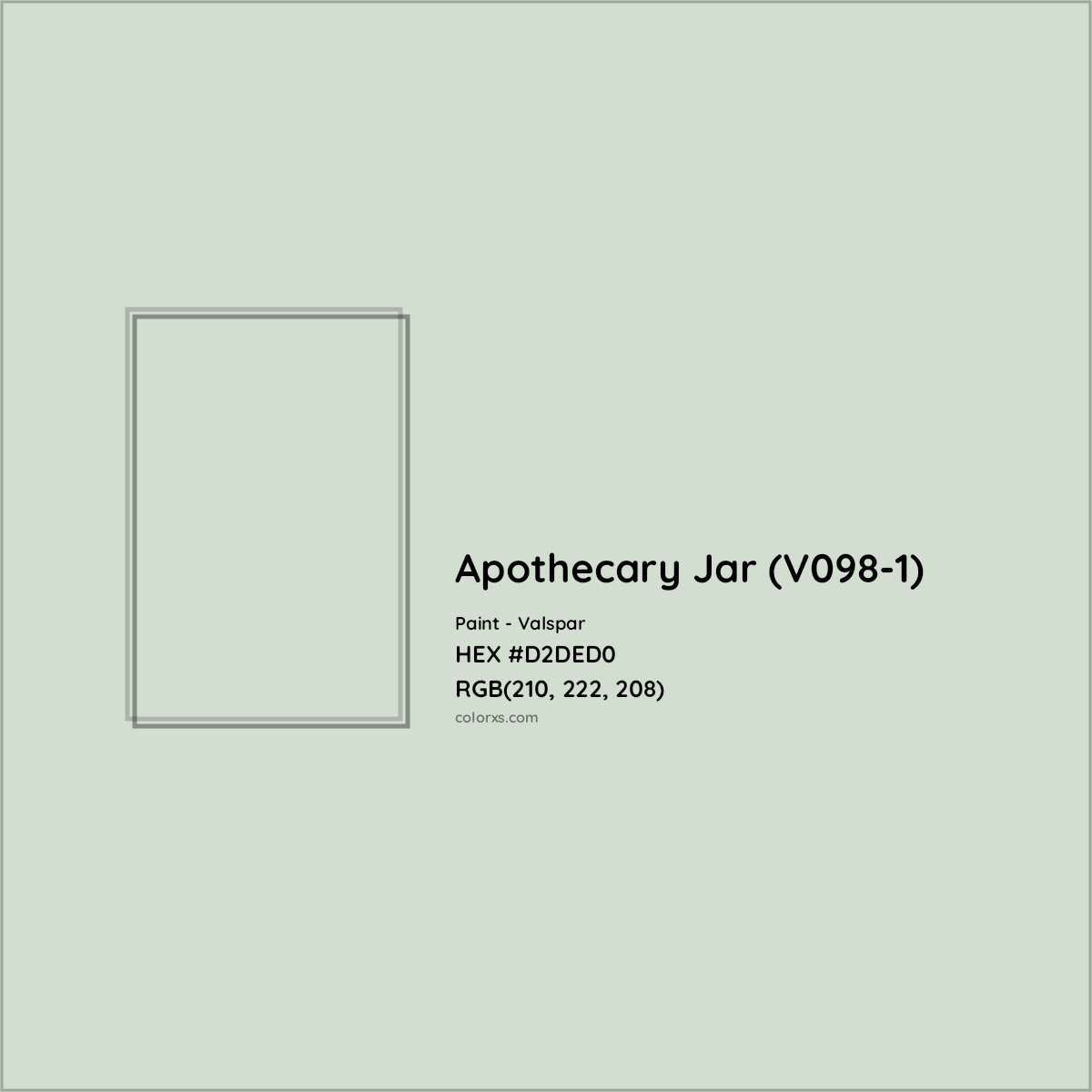 HEX #D2DED0 Apothecary Jar (V098-1) Paint Valspar - Color Code
