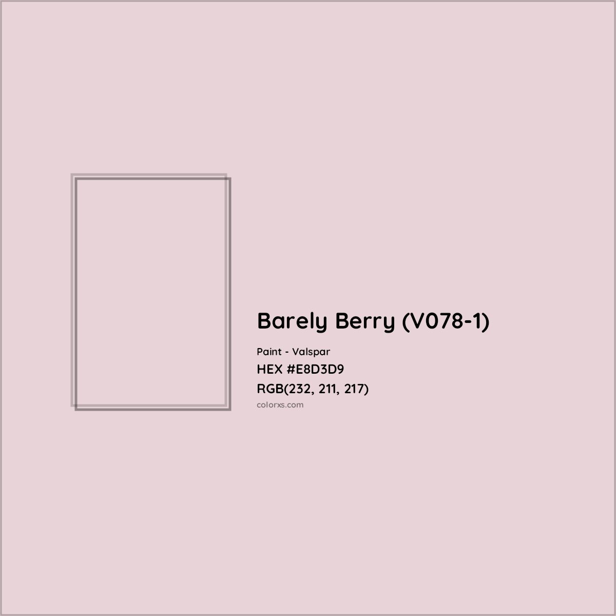 HEX #E8D3D9 Barely Berry (V078-1) Paint Valspar - Color Code