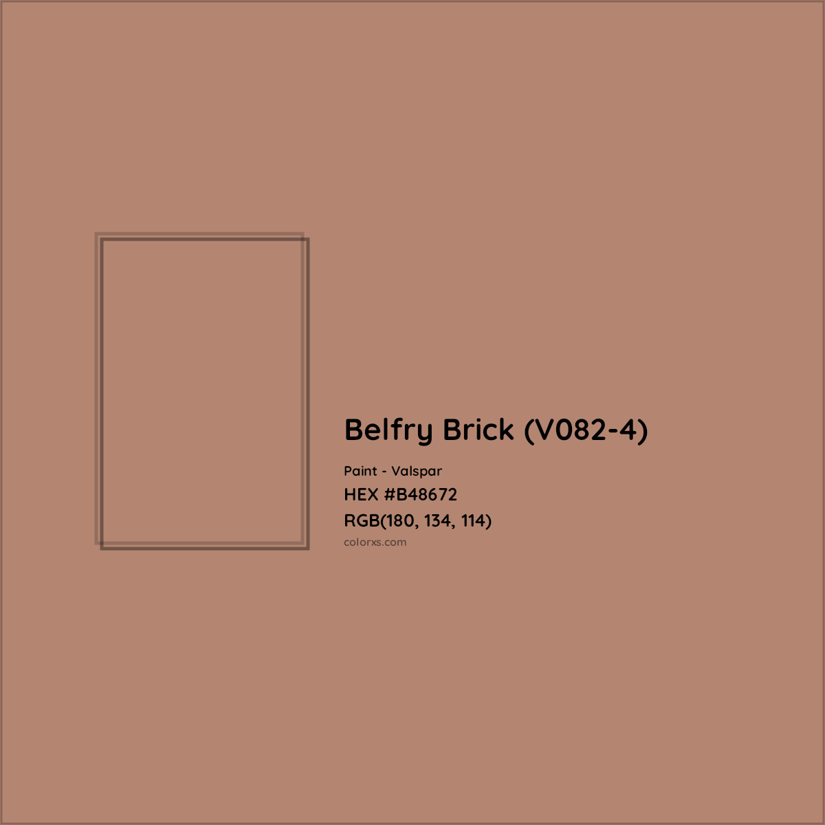 HEX #B48672 Belfry Brick (V082-4) Paint Valspar - Color Code
